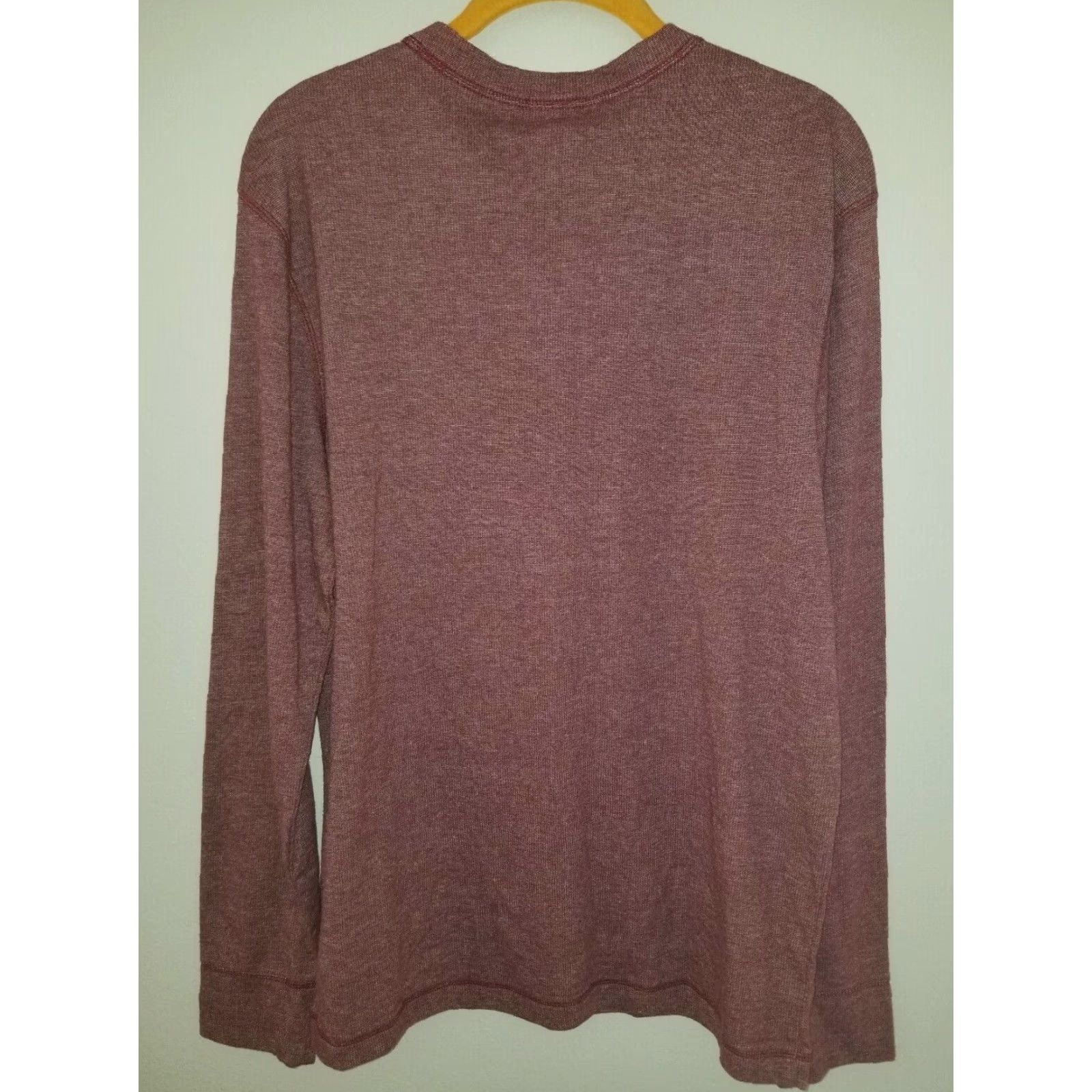 Hang Ten Hang Ten T-Shirt Mens M Retro Burdundy Heathered Long Sleeve Crew Neck Cotton Blend Shirt Size US M / EU 48-50 / 2 - 3 Thumbnail