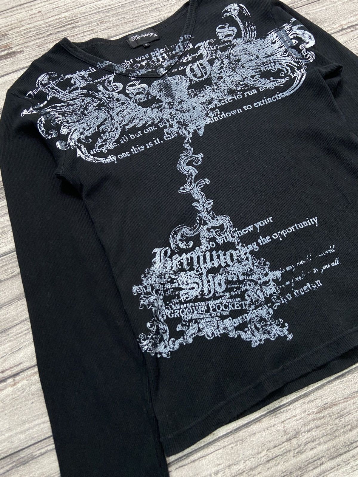 Japanese Brand × Le Grande Bleu (L.G.B.) 🔥Bernings Sho🔥 Y2K Japan Punk Poem Wings Thermal Size US M / EU 48-50 / 2 - 10 Thumbnail
