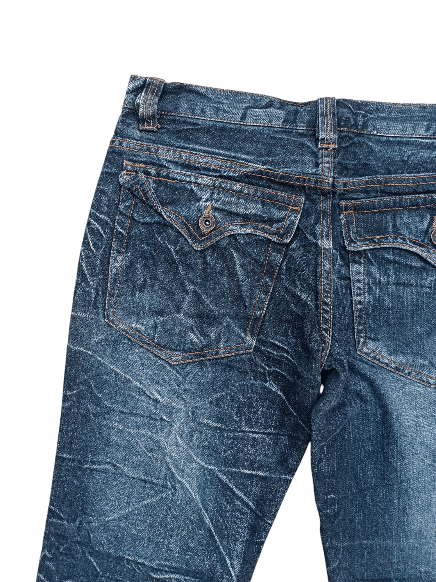 Japanese Brand FLARED NYLAUS WHISKERS JEANS VERY RARE Size US 31 - 6 Thumbnail