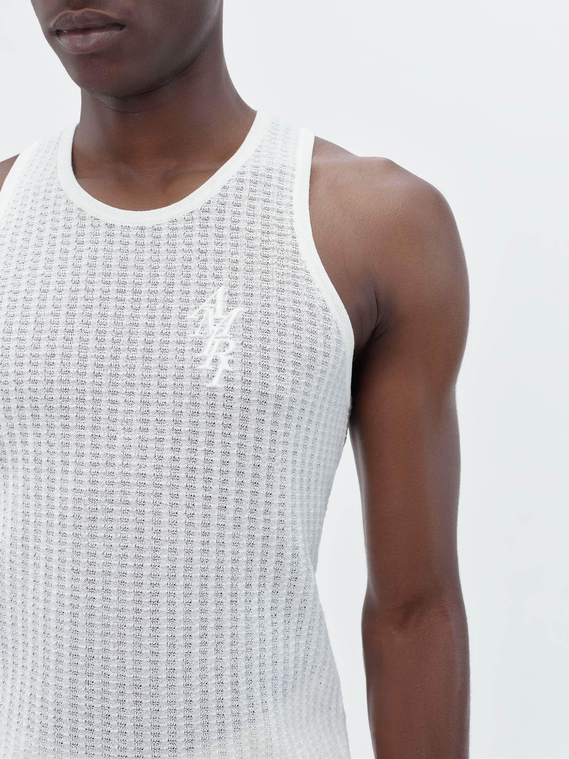 Amiri o1s1wg110525 Waffle Stitch Tank Top in White Size US M / EU 48-50 / 2 - 6 Thumbnail