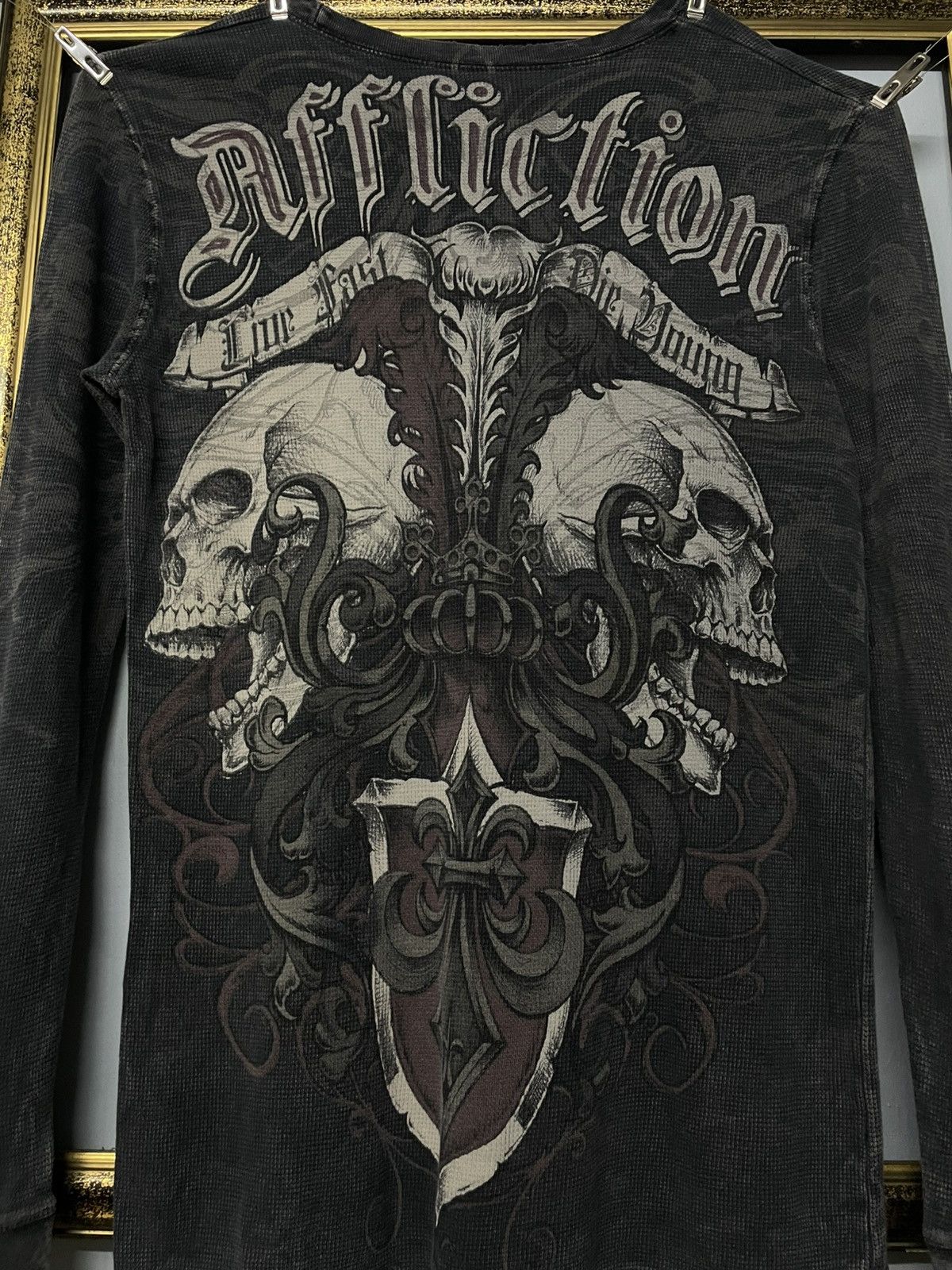 Affliction Vintage 1990s Designer Affliction Life Fast Die Young Skull Size US M / EU 48-50 / 2 - 4 Thumbnail