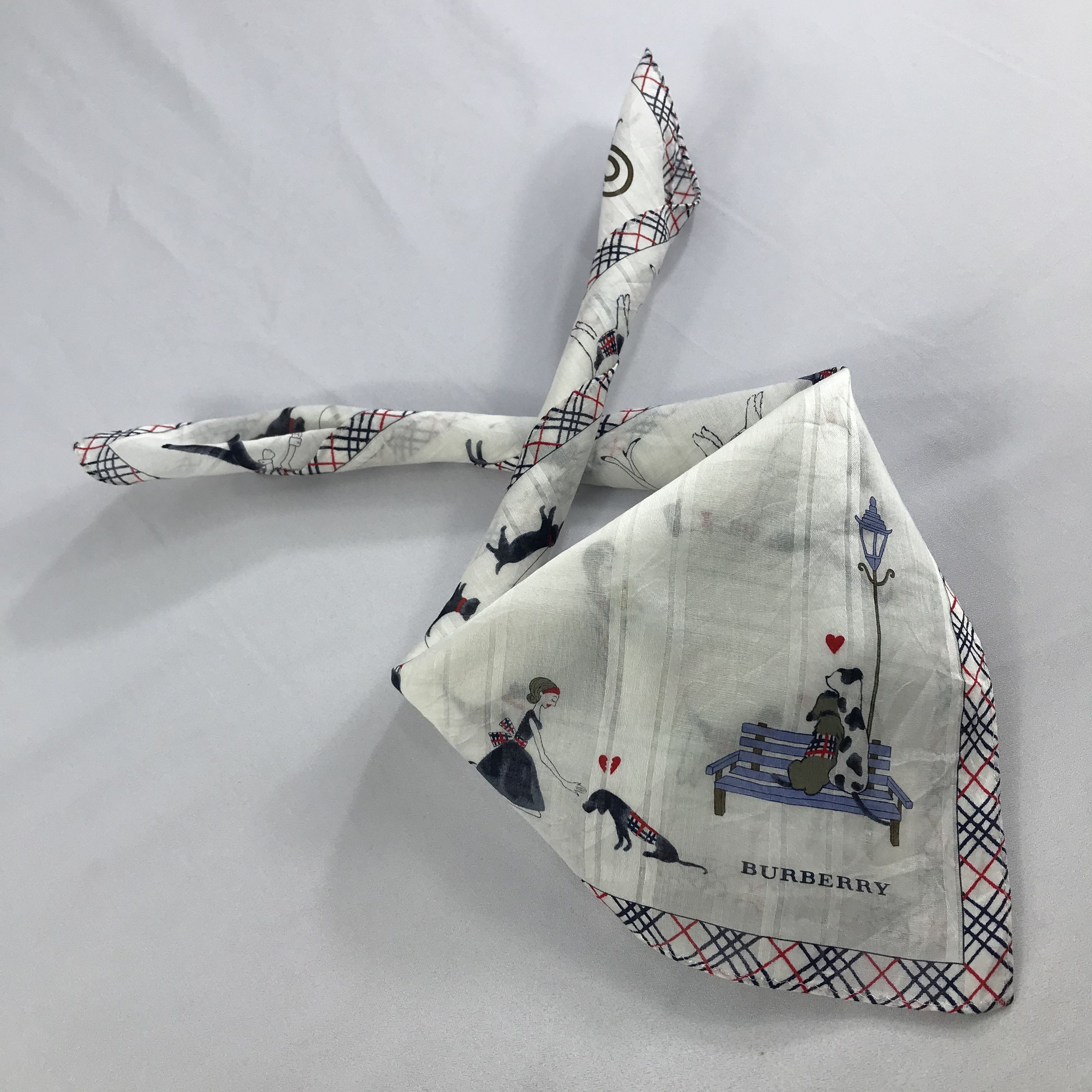 Burberry × Vintage Burberry Bandana / Handkerchief / Neckerchief - S2641 Size ONE SIZE - 4 Thumbnail