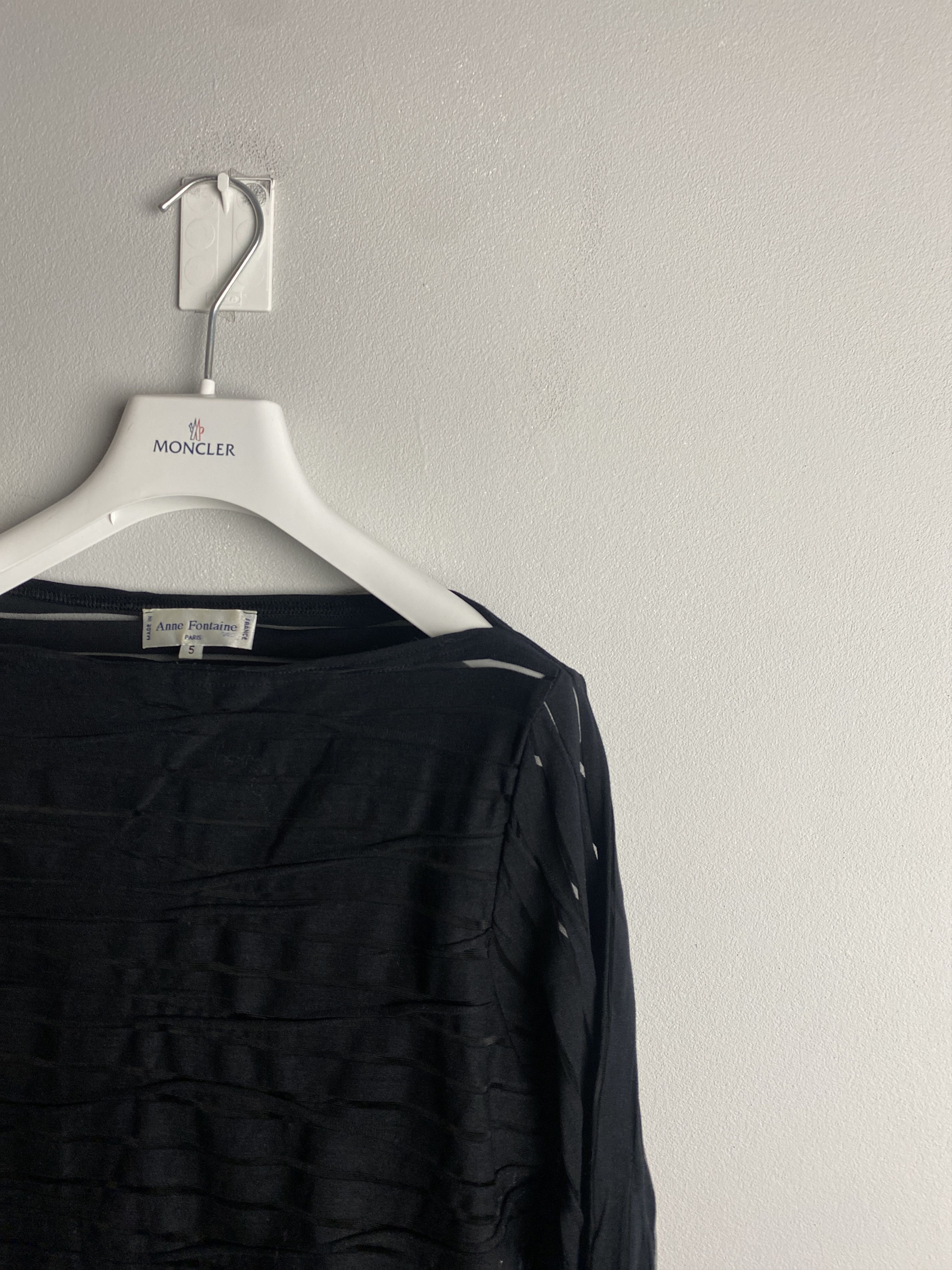 ANNE FONTAINE × Vintage Anne Fontaine nylon hal mesh top transparent striped Size M / US 6-8 / IT 42-44 - 2 Thumbnail