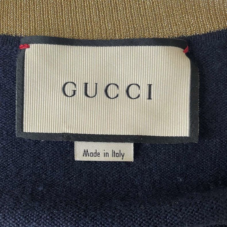 Gucci Gucci Black gold-trim knitted cardigan jacket 2502-Nextarro Size US L / EU 52-54 / 3 - 3 Thumbnail