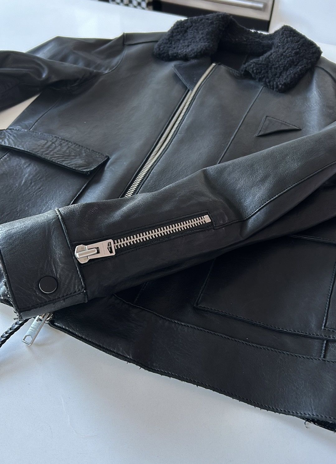 Allsaints All Saints Chase Leather Jacket Size US S / EU 44-46 / 1 - 4 Thumbnail