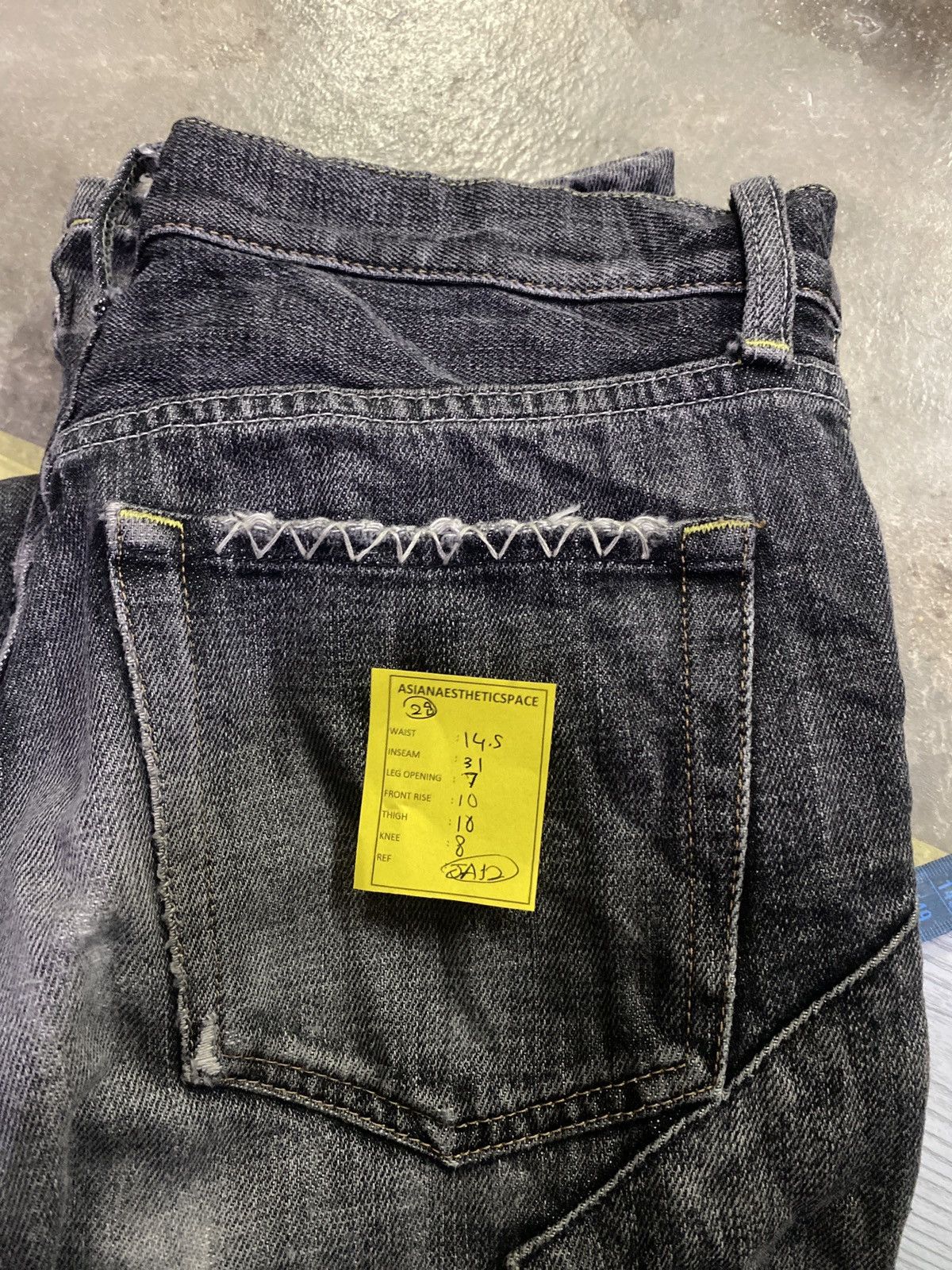 If Six Was Nine × Japanese Brand × Le Grande Bleu (L.G.B.) Uniqlo Edition Custom Patchwork Black Stone Washed Distress Size US 28 / EU 44 - 17 Thumbnail