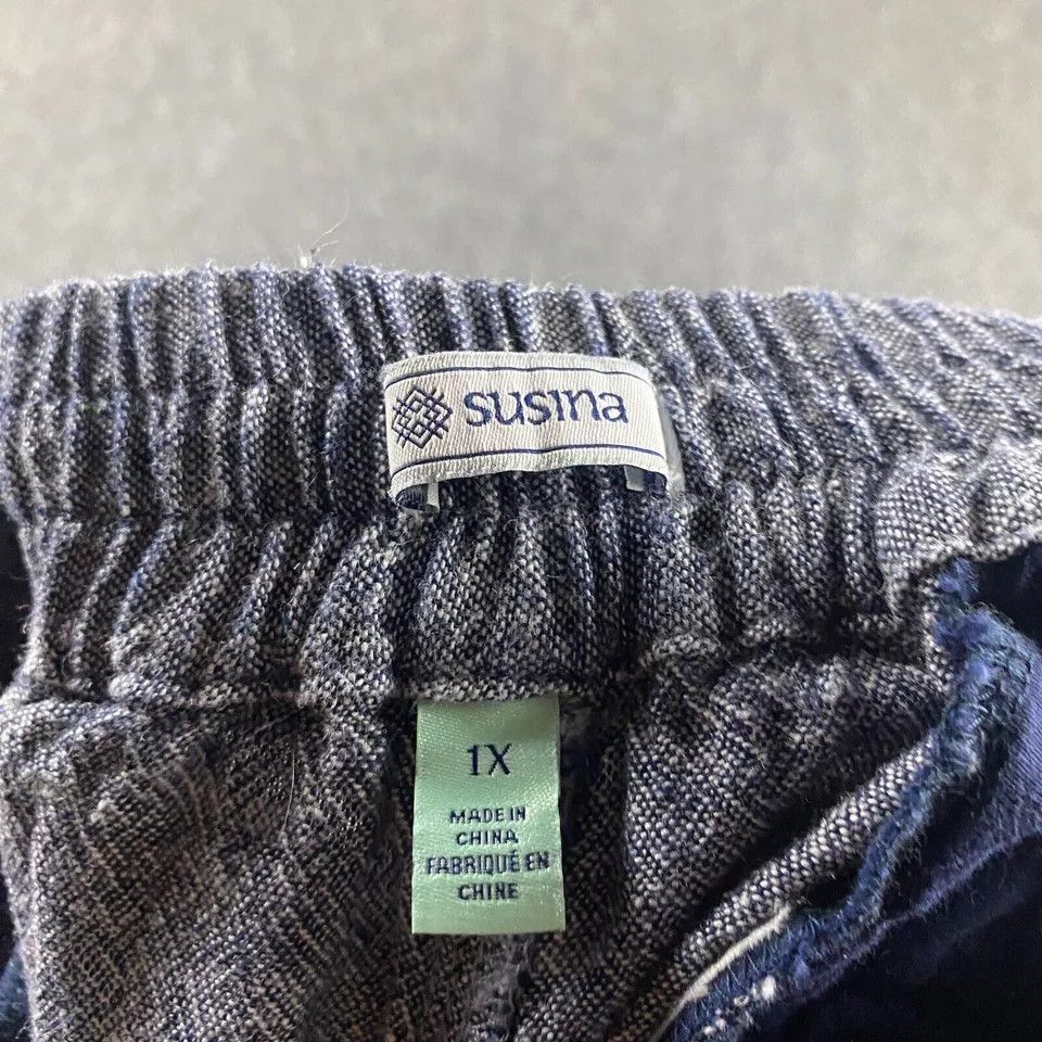 Other Susina Pants Women's 1X Pull On Drawstring Plus Linen Blend Size 36" / US 14 / IT 50 - 6 Thumbnail