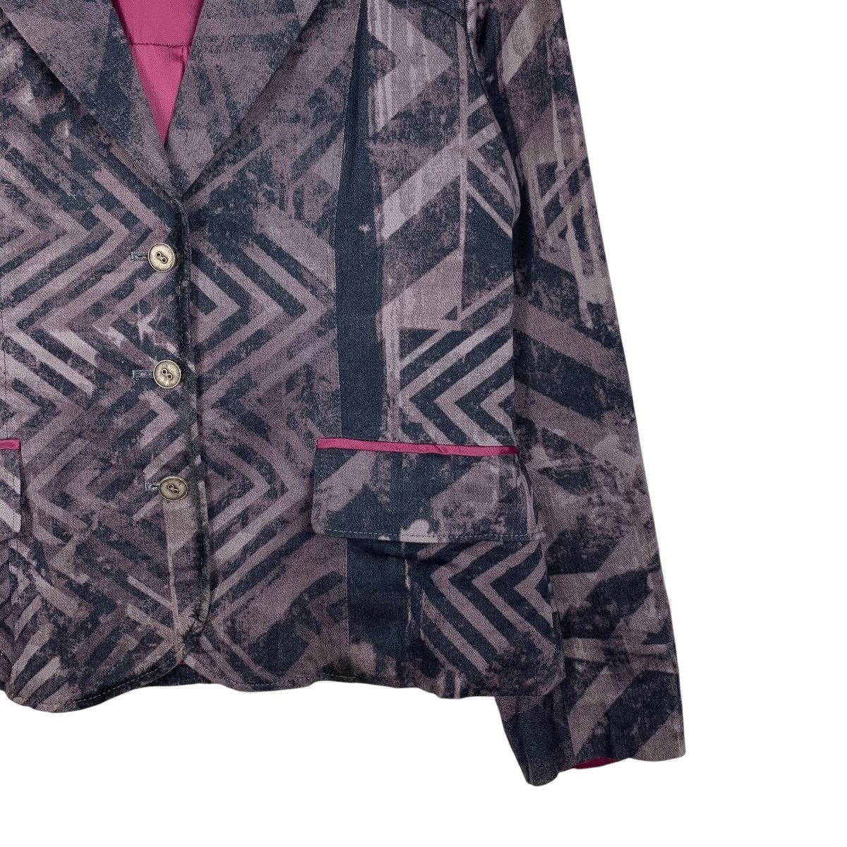 Japanese Brand NERO Made in Japan Fullprint Cropped Blazer Jacket #1621-C72 Size M / US 6-8 / IT 42-44 - 6 Thumbnail