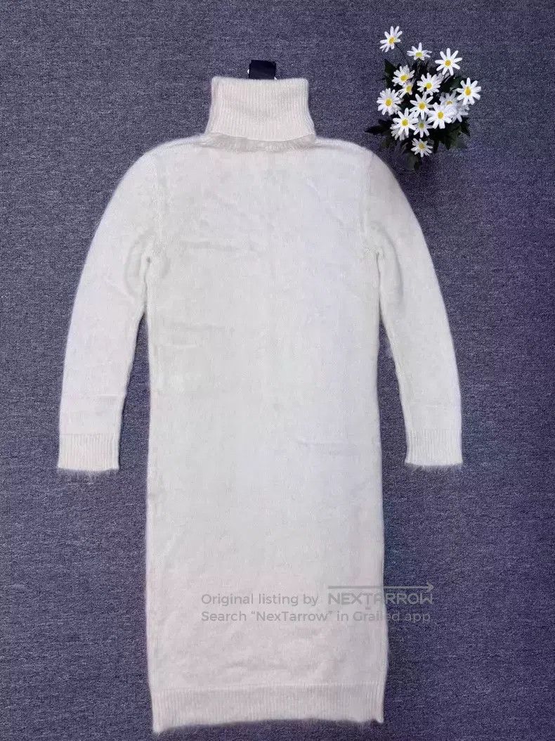 Saint Laurent Paris Saint Laurent Paris White Mohair Fleece High Neck Extra Lo Size L / US 10 / IT 46 - 2 Thumbnail