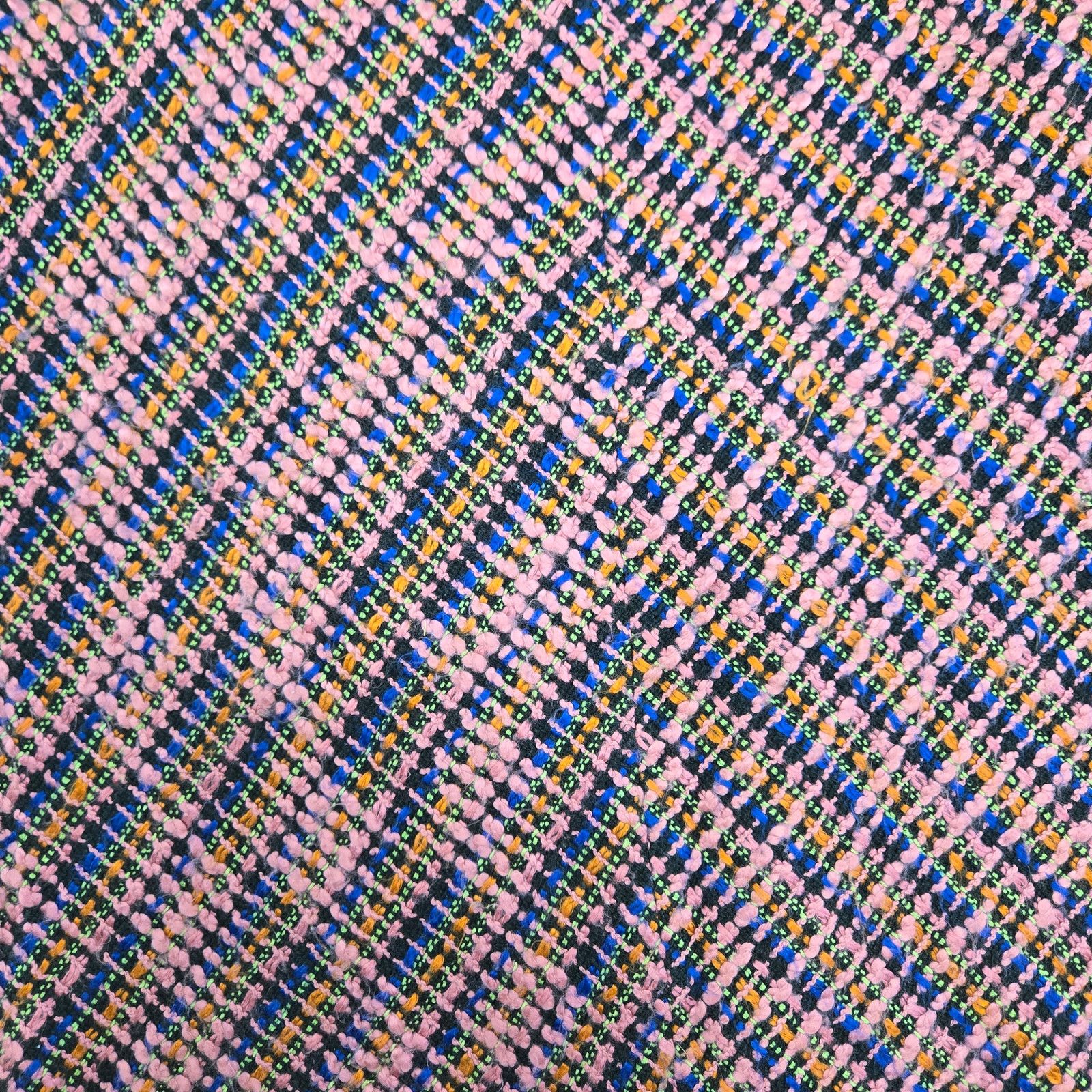 Vintage Y2K Pink Tweed Fringe Skirt Silk Blend Size 8 Size 30" / US 8 / IT 44 - 3 Thumbnail