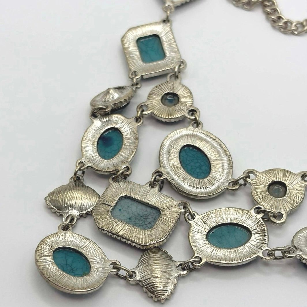 Other Western Turquoise & Silver Multi Oval Necklace Size ONE SIZE - 3 Thumbnail