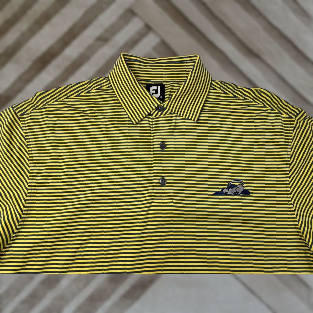Footjoy FootJoy Golf Polo Shirt Mens L Striped Multicolor Polyester Blend Stretch Classic Size US L / EU 52-54 / 3 - 1 Thumbnail