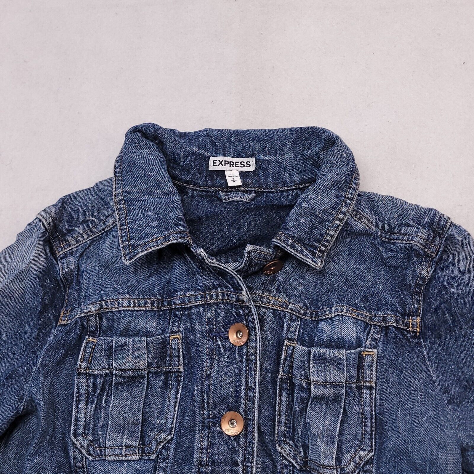 Express Express Casual Long Sleeve Jean Jacket Womens Size S Blue Size S / US 4 / IT 40 - 1 Thumbnail