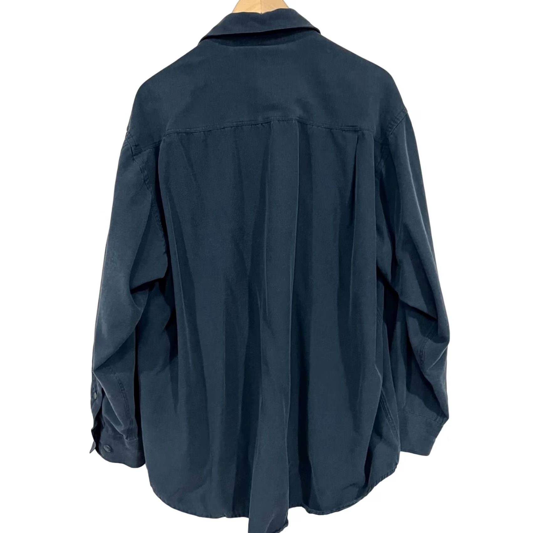 Vintage Options Unlimited Matt Totillo Shirt Button-Up Blue Silk Cotton XL Men’s Size US XL / EU 56 / 4 - 2 Thumbnail