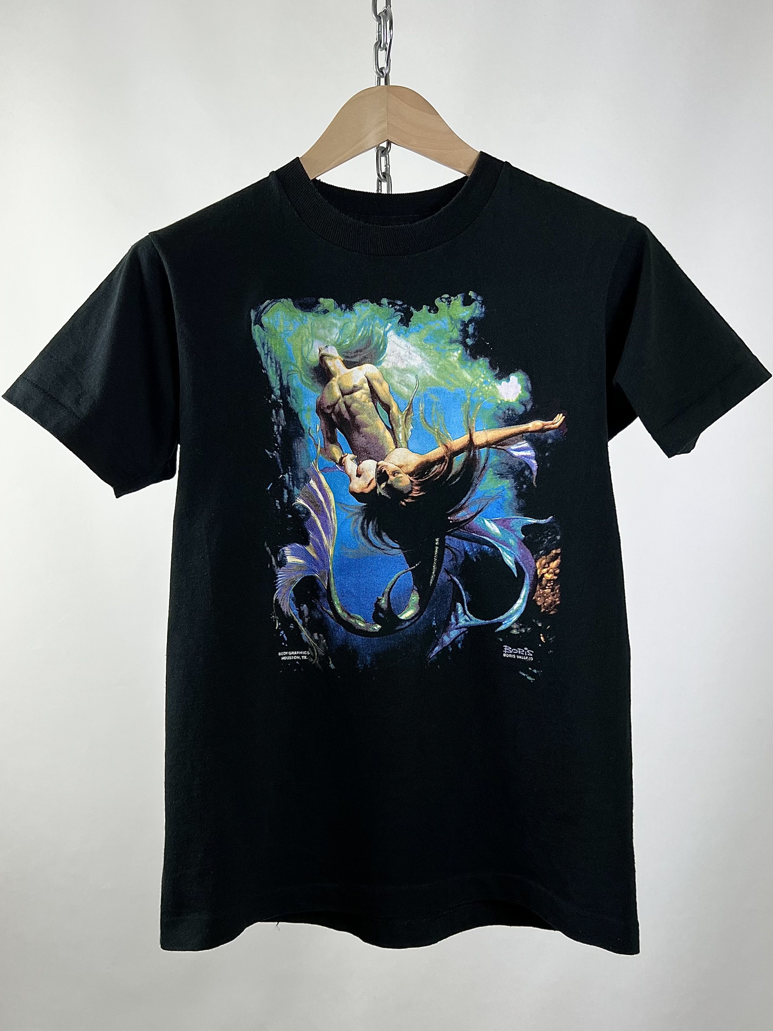 If Six Was Nine 90s Vintage Boris Vallejo Erotic Porn Mermaid T-Shirt Size US M / EU 48-50 / 2 - 4 Thumbnail