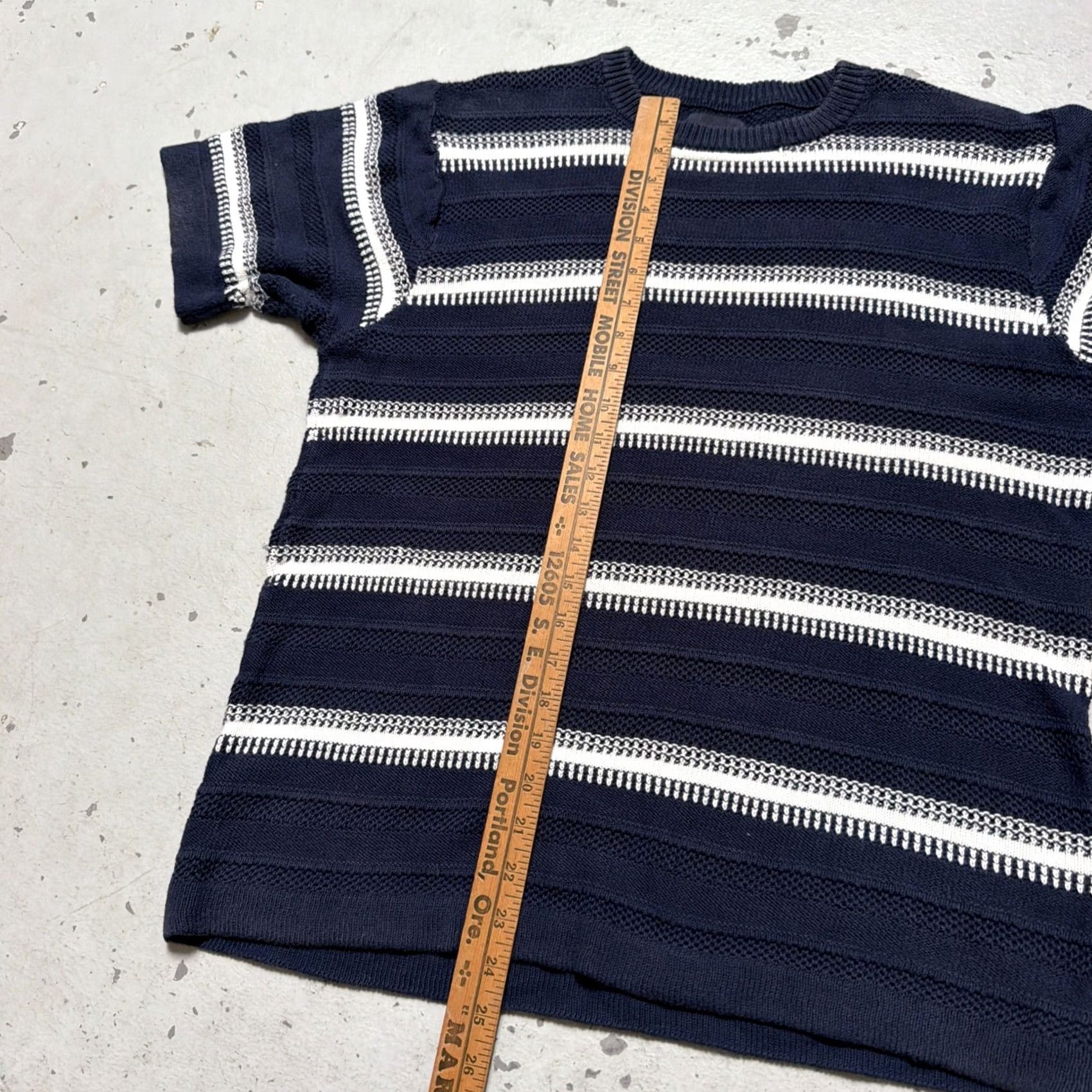 Vintage Beams Japan Heavy Stripe Border Knit Jersey T-Shirt Large Size US L / EU 52-54 / 3 - 3 Thumbnail