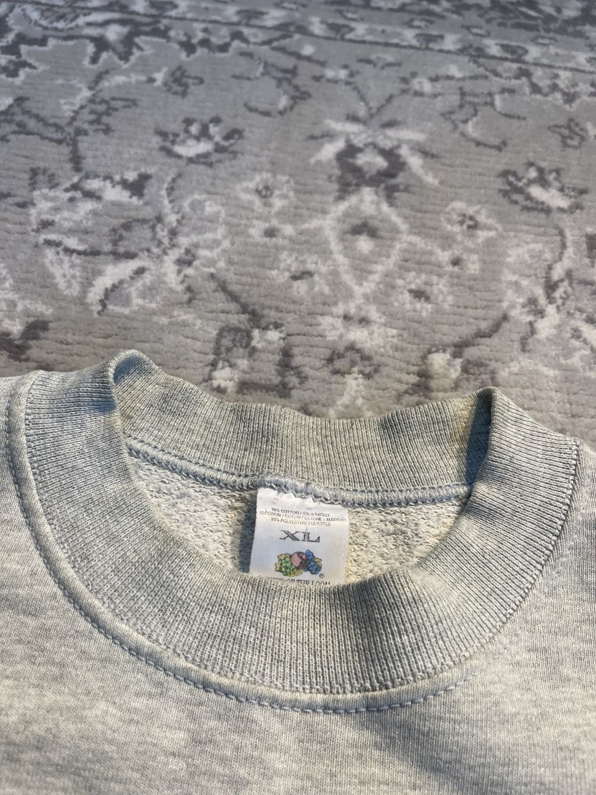Designer × Fruit Of The Loom × Vintage Vintage Sweatshirt 90s Fruit Of The Loom Gray Size US M / EU 48-50 / 2 - 7 Thumbnail