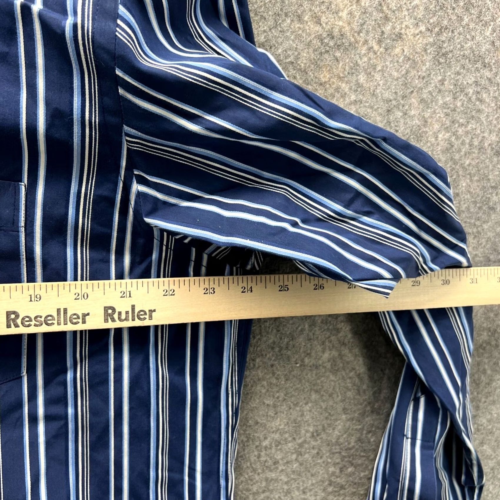 BUGATCHI Bugatchi Shirt XXL Adult Blue Navy Casual Striped Button Down Mens Business Size US XXL / EU 58 / 5 - 4 Thumbnail