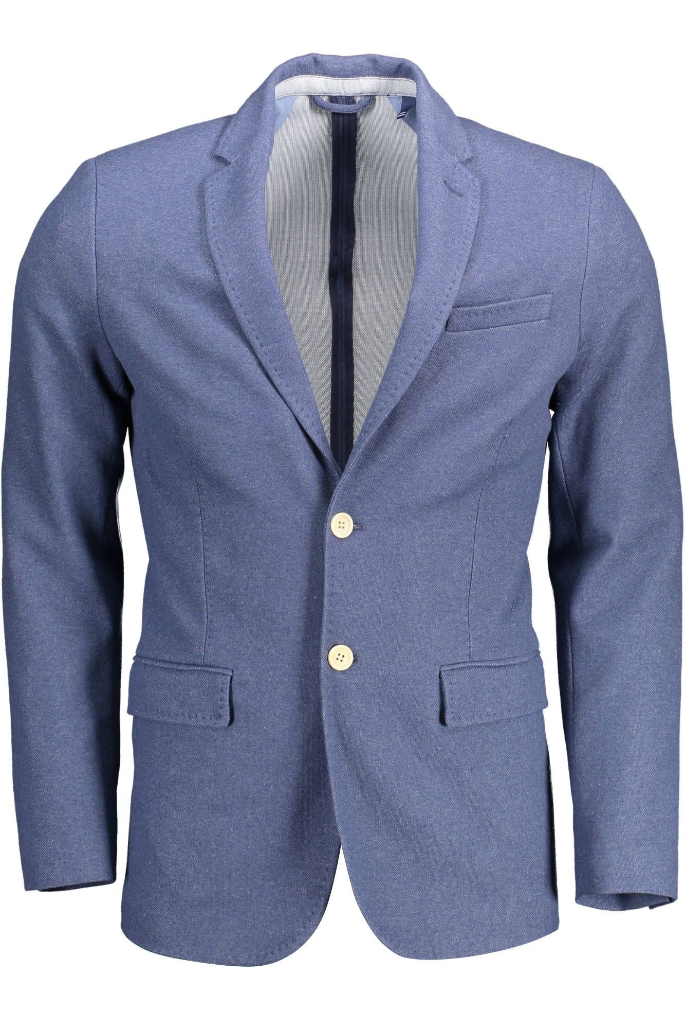 Blue Polyester Men Men's Jacket