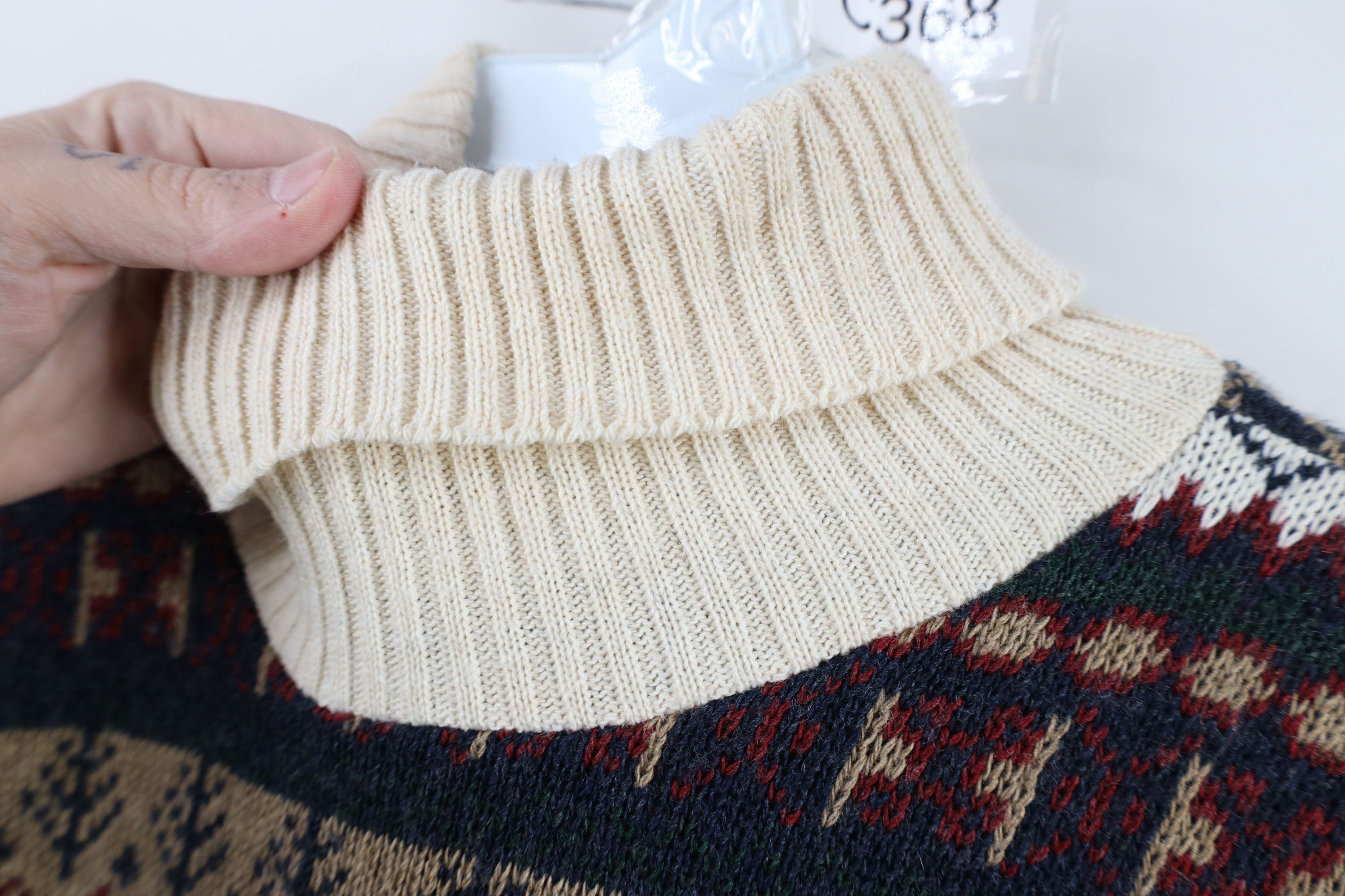 Vintage Vintage 90s Streetwear Fair Isle Turtleneck Tunic Sweater Size M / US 6-8 / IT 42-44 - 8 Thumbnail