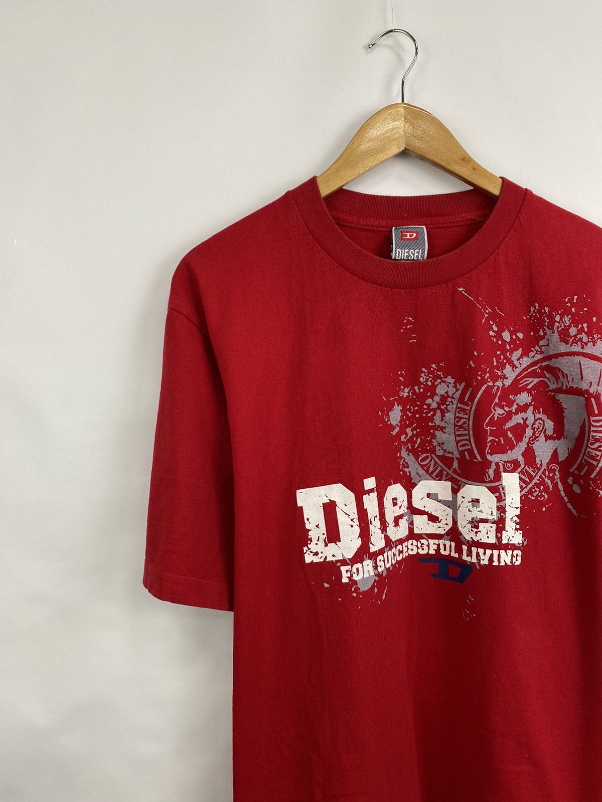 Diesel 🇺🇸 Vintage 90s Diesel Big logo t-shirt retro rare Y2K Size US XL / EU 56 / 4 - 2 Thumbnail