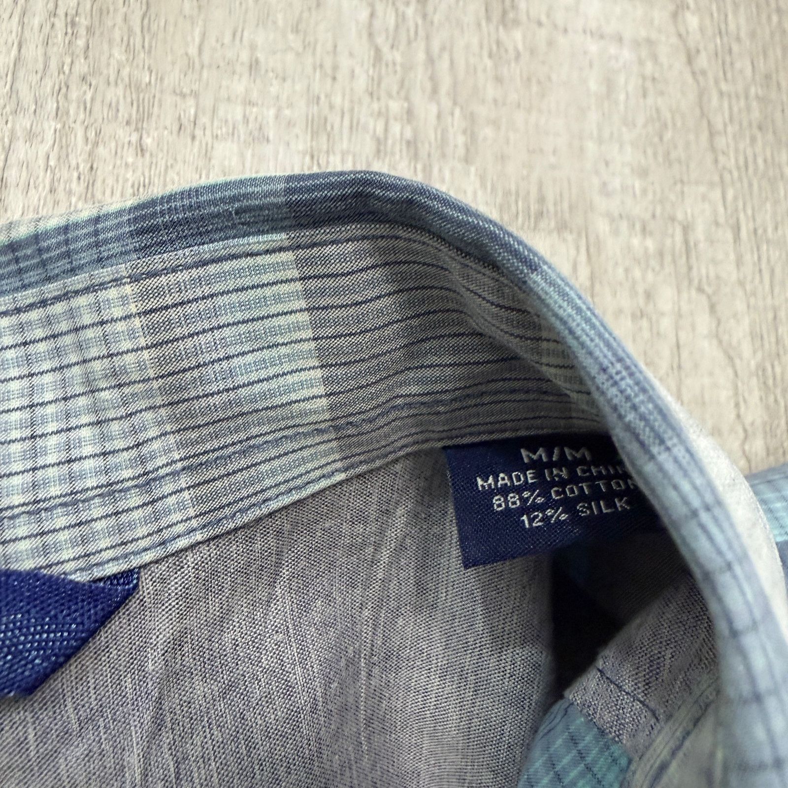Tommy Bahama Tommy Bahama Button Up Shirt Men's Medium Blue Gray Plaid Size US M / EU 48-50 / 2 - 5 Thumbnail