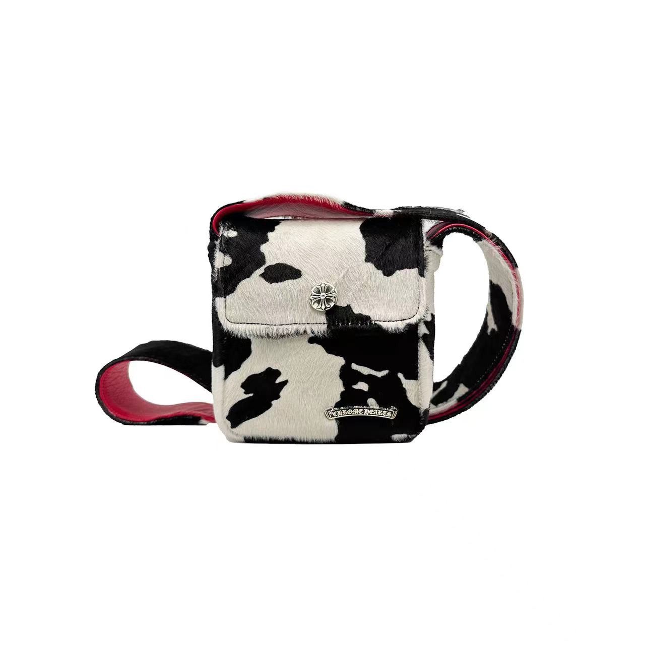 Chrome Hearts Pony Hair Cow Stripe Hot Pot Crossbody Bag