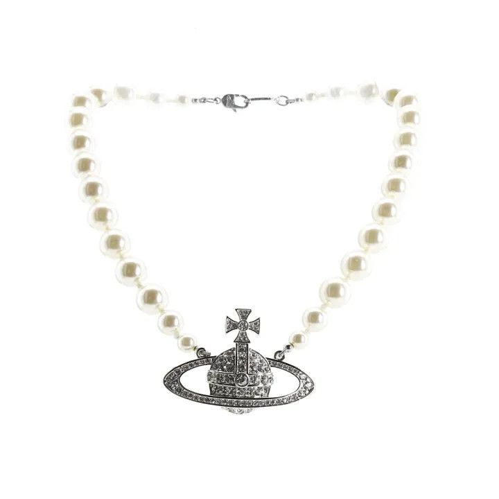 Vivienne Westwood One Row Pearl Choker Necklace 0079