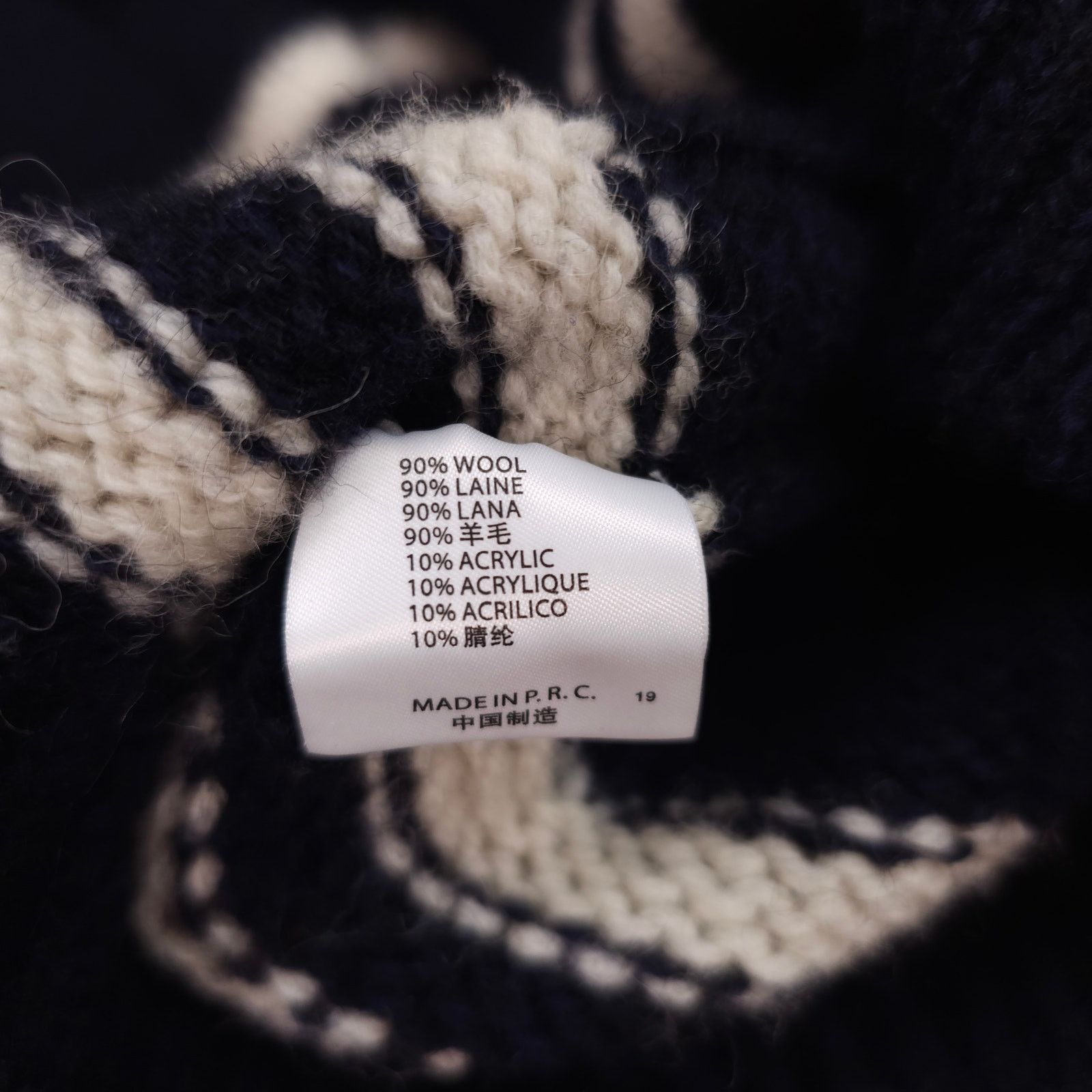 Brandy Melville Brandy Melville Varsity Stripe Navy Blue Wool Sweater Size ONE SIZE - 8 Thumbnail