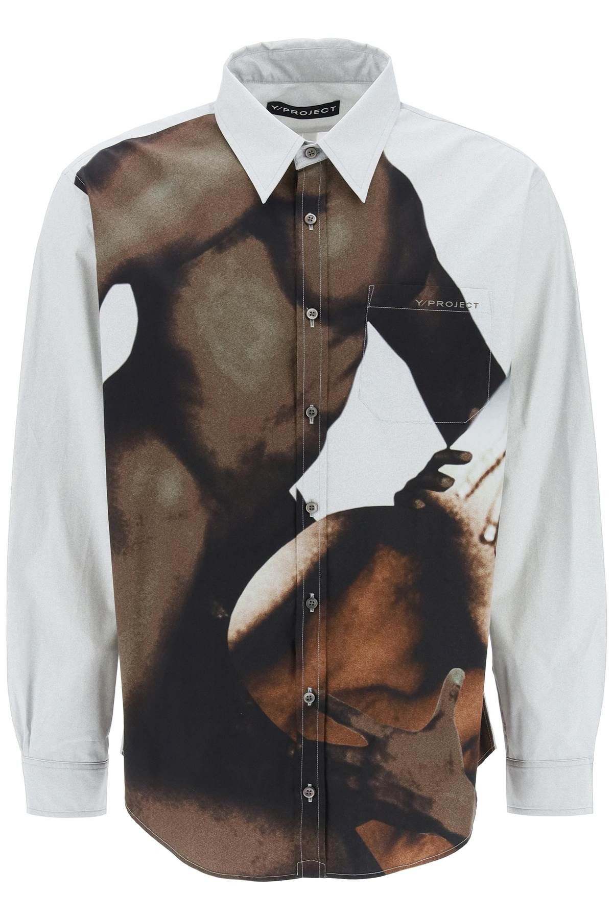 image of Yproject Body Collage Shirt in Grigio, Men's (Size Small)