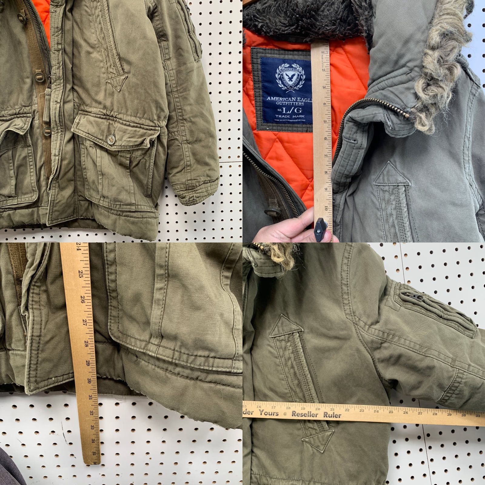 American Eagle Outfitters VINTAGE American Eagle Military Coat Mens L Green Faux Fur Heavyweight Army Field Coat Mens L Green Military Heavyweight Faux Fur War Era Size US L / EU 52-54 / 3 - 8 Thumbnail