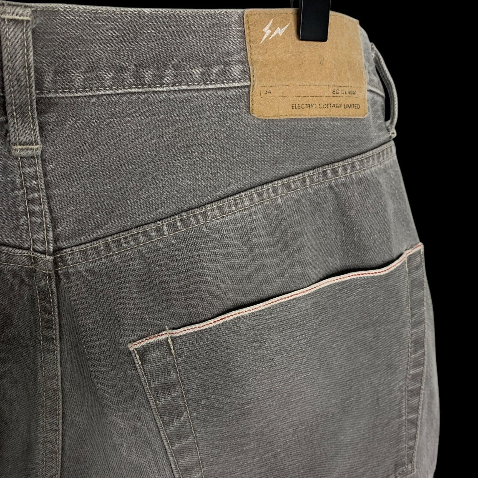 Electric Cottage Washed Selvedge Denim Jeans (Gray) Size US 34 / EU 50 - 4 Thumbnail