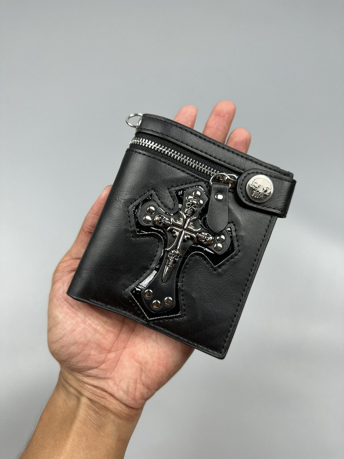 If Six Was Nine × Le Grande Bleu (L.G.B.) Chrome Hearts Inspired Japanese Punk Cross Skull Wallet Size ONE SIZE - 3 Thumbnail