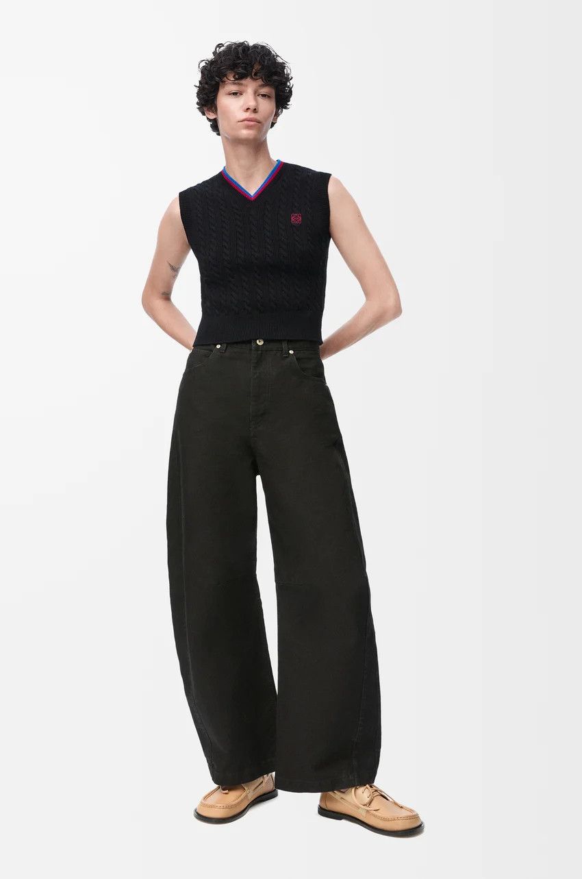 Loewe o1loc1c0525 Vest in Cotton in Black Size M / US 6-8 / IT 42-44 - 2 Thumbnail