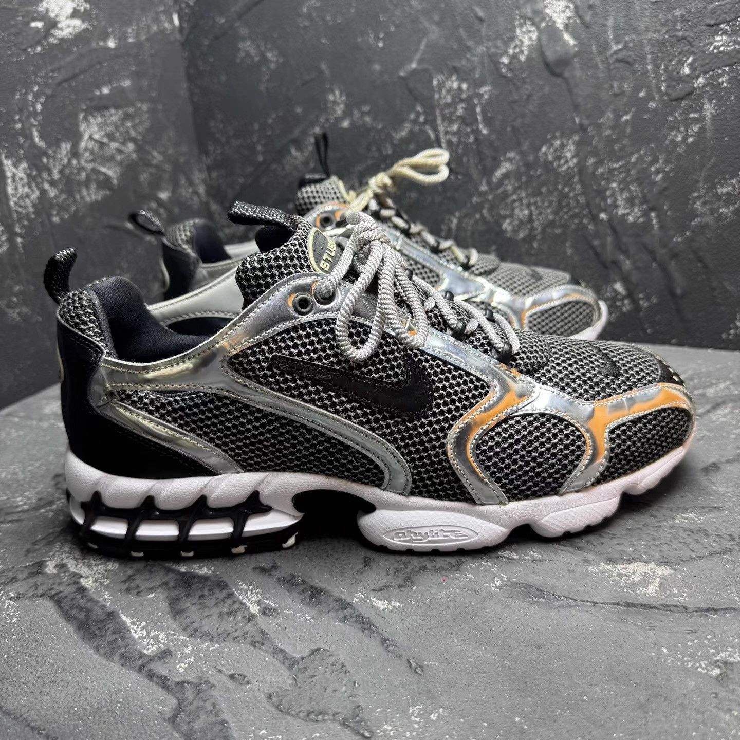 Stussy Stussy x Nike Black & Silver Sneakers Q10 Size US 10 / EU 43 - 6 Thumbnail