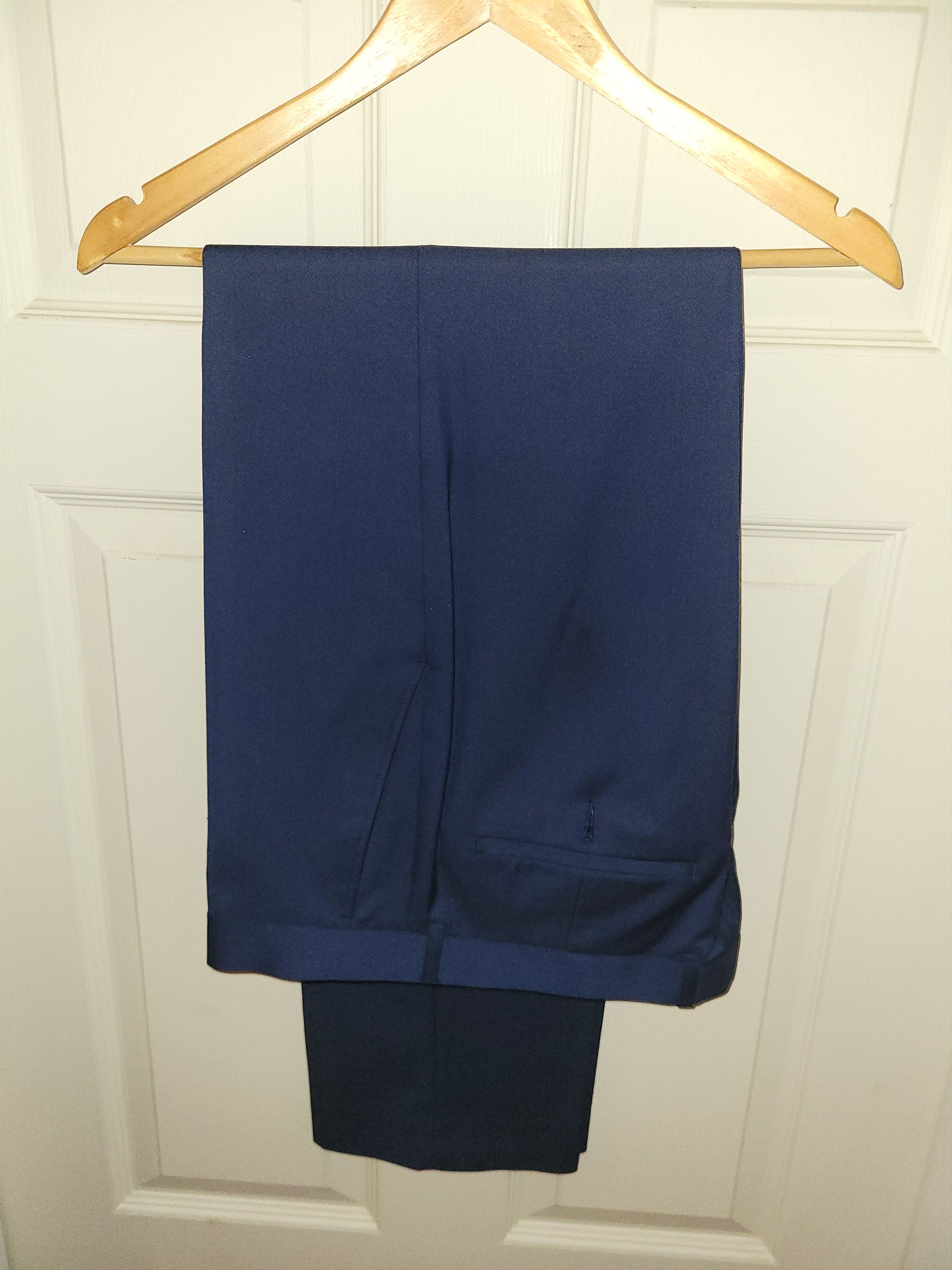 Marks & Spencer M&S Indigo Blue Suit - 40R Jacket / 34x33 Pants Size 40L - 4 Thumbnail