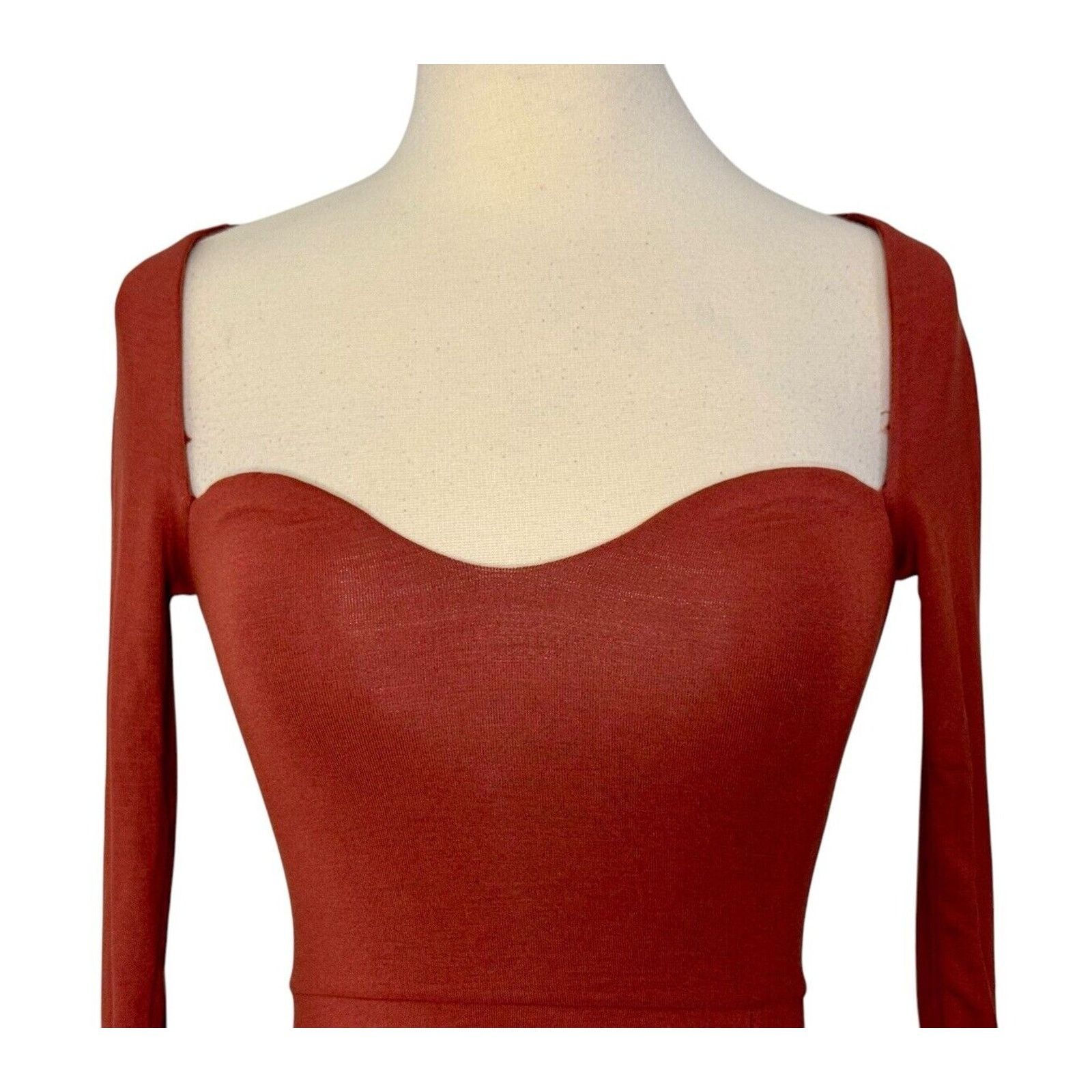 Other OH POLLY AMRYN Long Sleeve A-Line Mini Dress in Brick Sexy 2 Size XS / US 0-2 / IT 36-38 - 4 Thumbnail