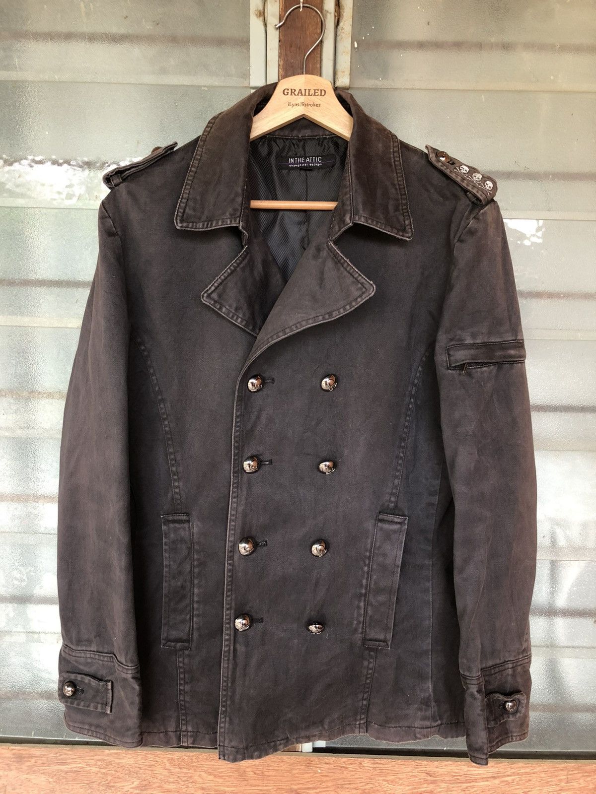 In The Attic Vintage In The Attic Double Breasted Pea Coat Jacket Size US M / EU 48-50 / 2 - 1 Thumbnail