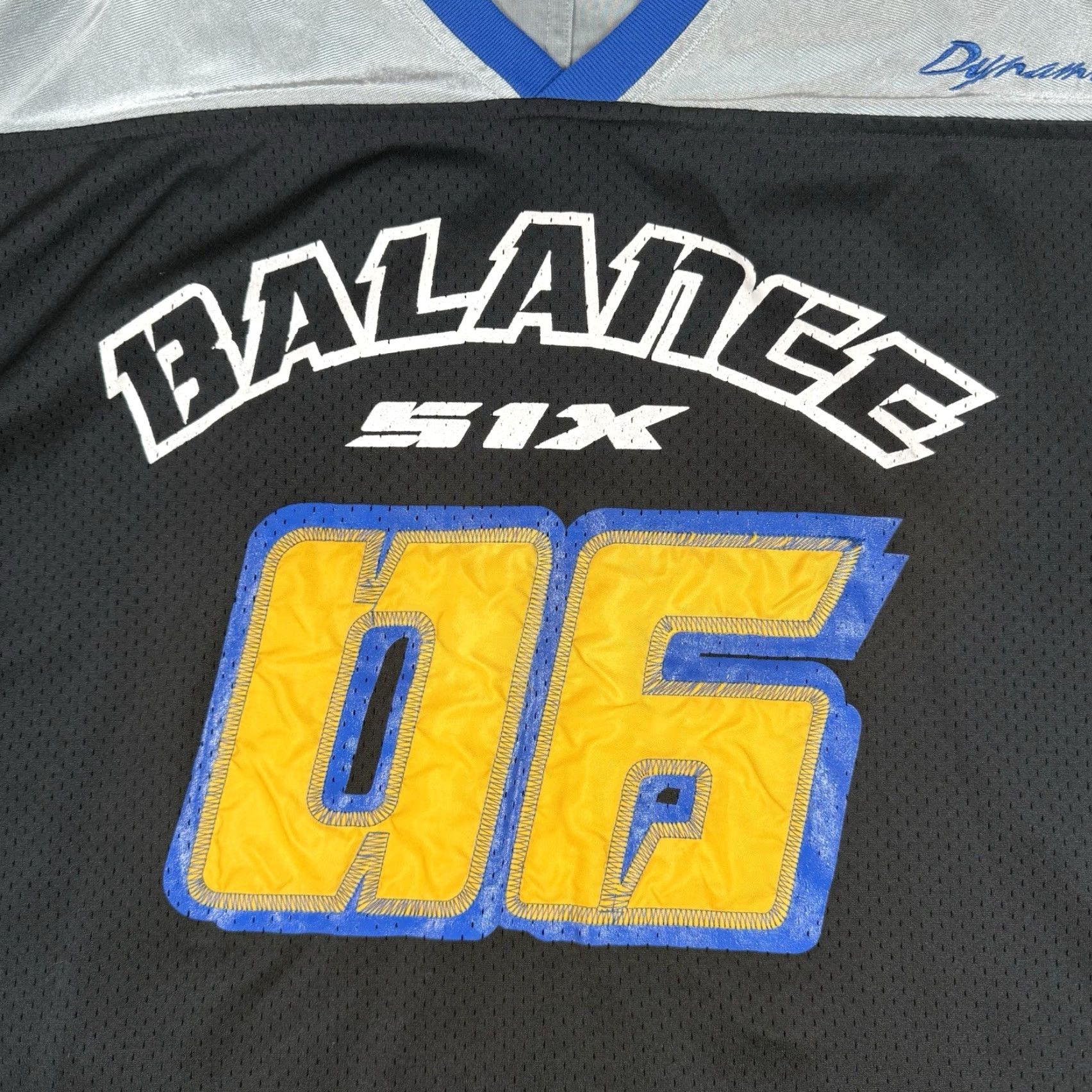 New Balance VINTAGE Balance Six Dynamics Super Sports Jersey Mens XL Blue Black Yellow Y2K New Balance Sports Activewear Casual Regular Yellow Mens XL Jersey Size US XL / EU 56 / 4 - 3 Thumbnail