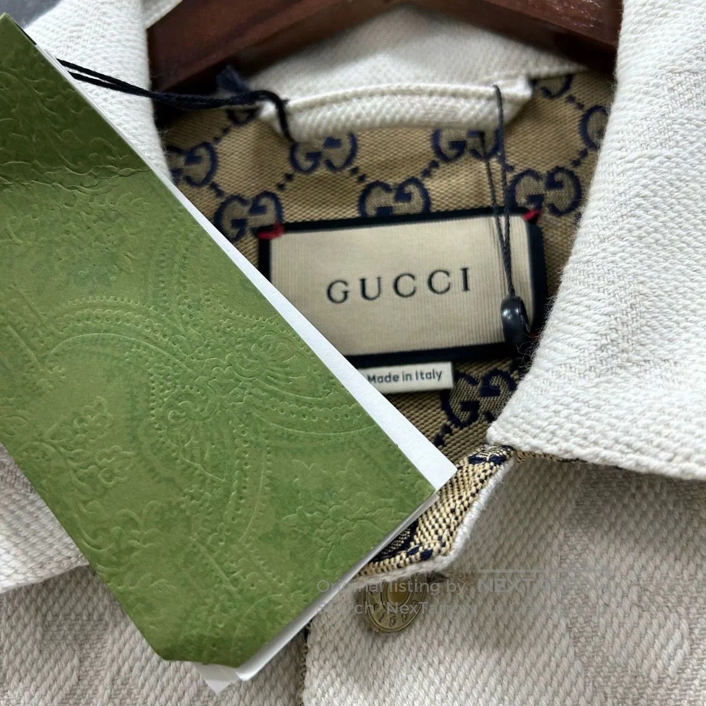 Gucci ivory gucci logo denim jacket with tags. Size US M / EU 48-50 / 2 - 3 Thumbnail