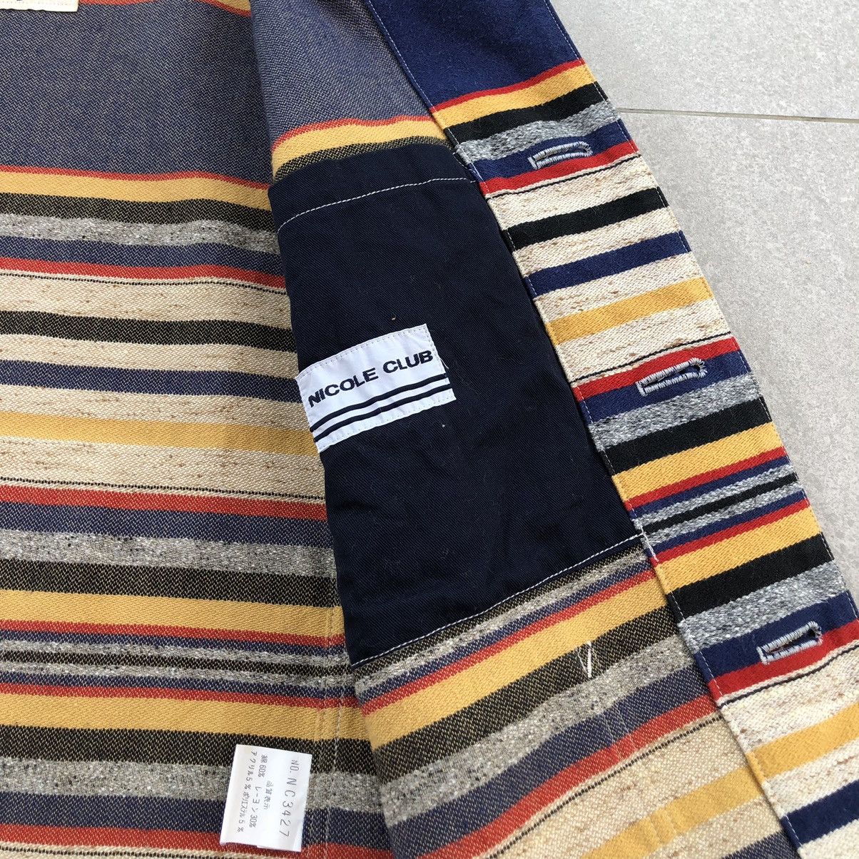 Nicole Club Nicole Club Dept. Multicolour Stripped Canves Coat Jacket Size S / US 4 / IT 40 - 7 Thumbnail