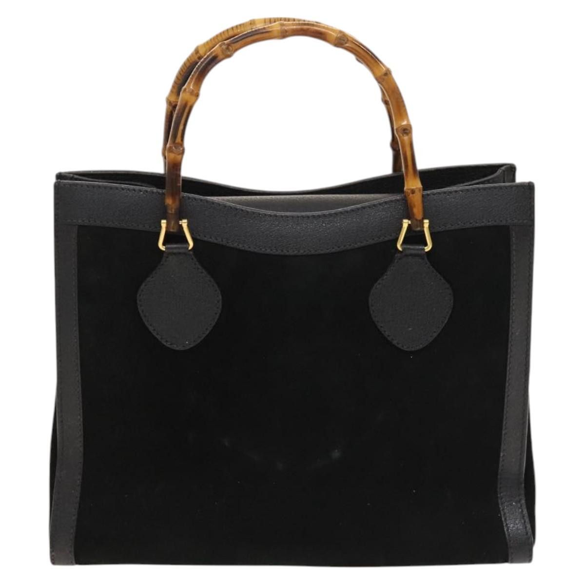 Gucci GUCCI Bamboo Hand Bag Suede Black Gold 002 2853 0260 0 Size ONE SIZE - 3 Thumbnail