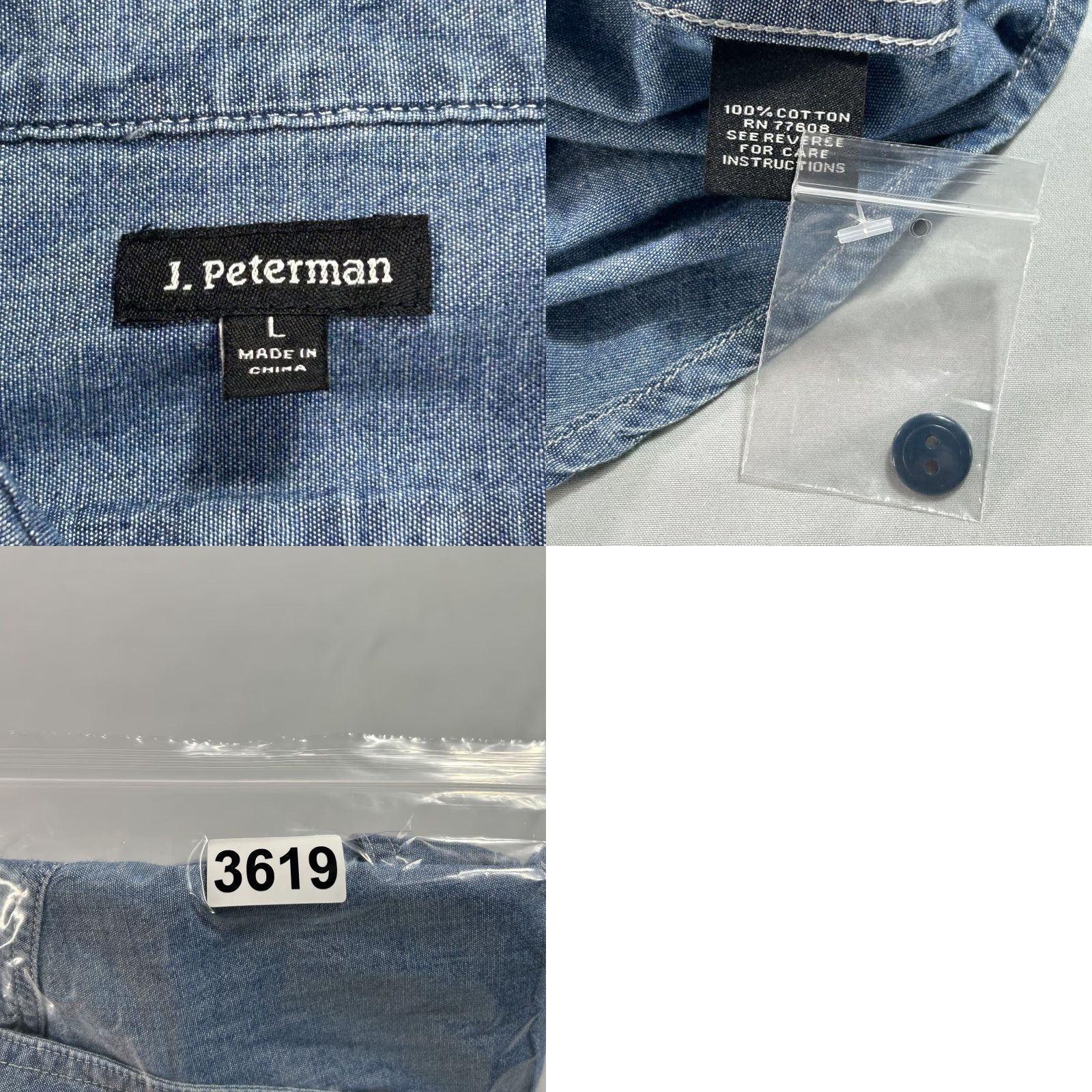 Denime NWOT J. Peterman Shirt Mens L Blue Denim Button-Up Lightweight Casual Preppy Cotton Shirt Men’s Large Blue Denim Button-Up Regular Fit Size US L / EU 52-54 / 3 - 8 Thumbnail