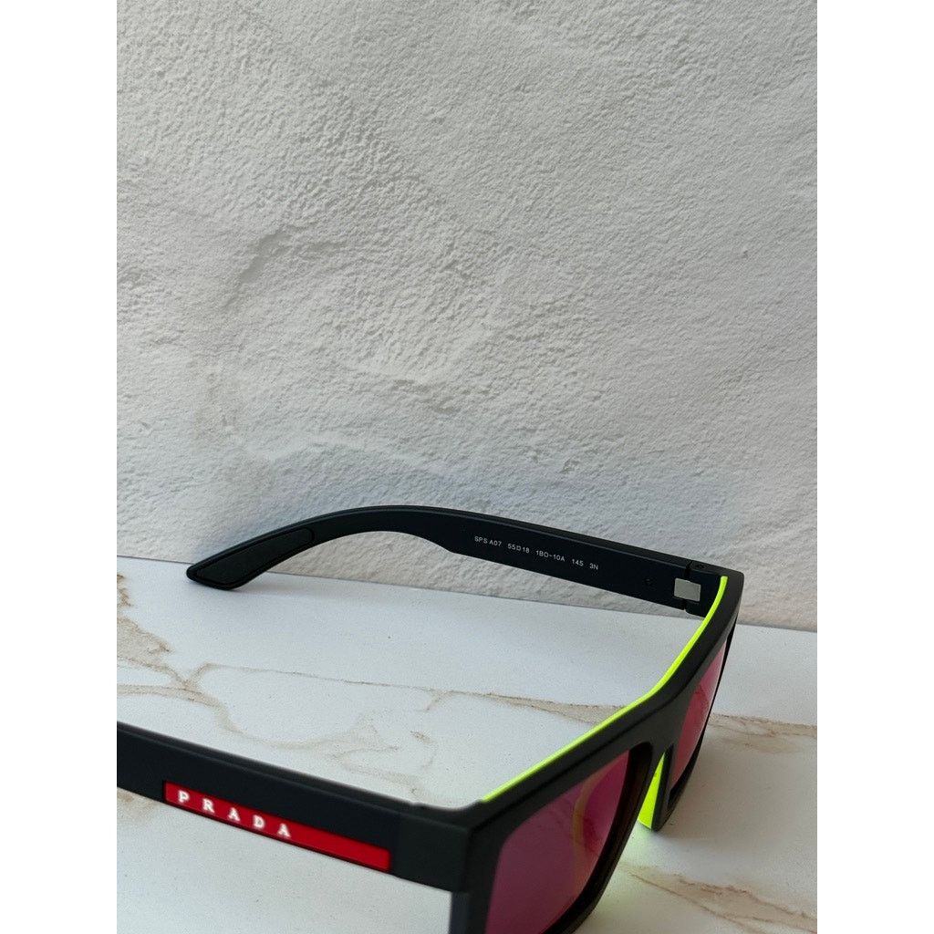 Prada NEW Prada Sport PS A07S Sunglasses in Black Red Mirror $430 Size ONE SIZE - 7 Thumbnail
