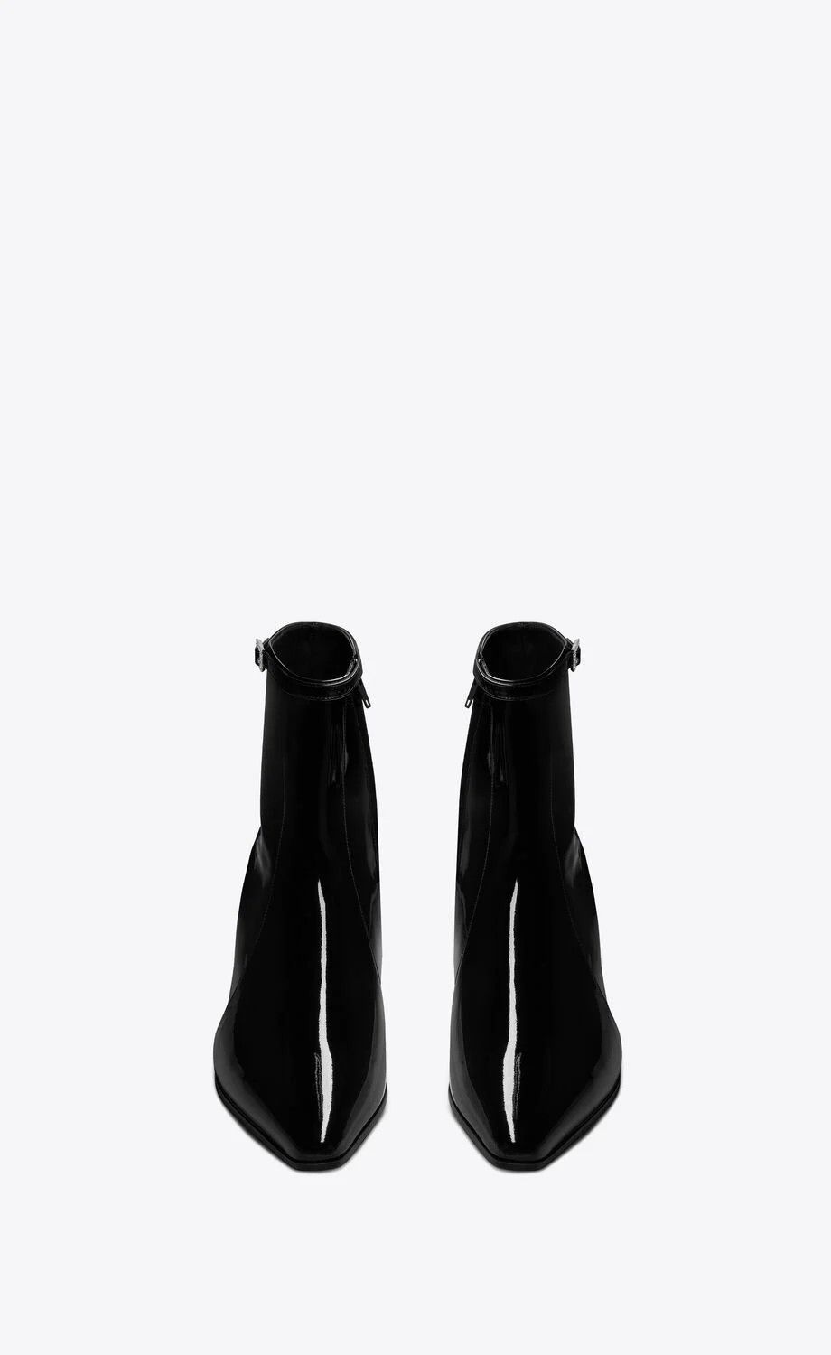 Saint Laurent Paris o1bcso1str0925 Arsun Zipped Boots In Patent Leather in Black Size US 7 / EU 40 - 2 Thumbnail