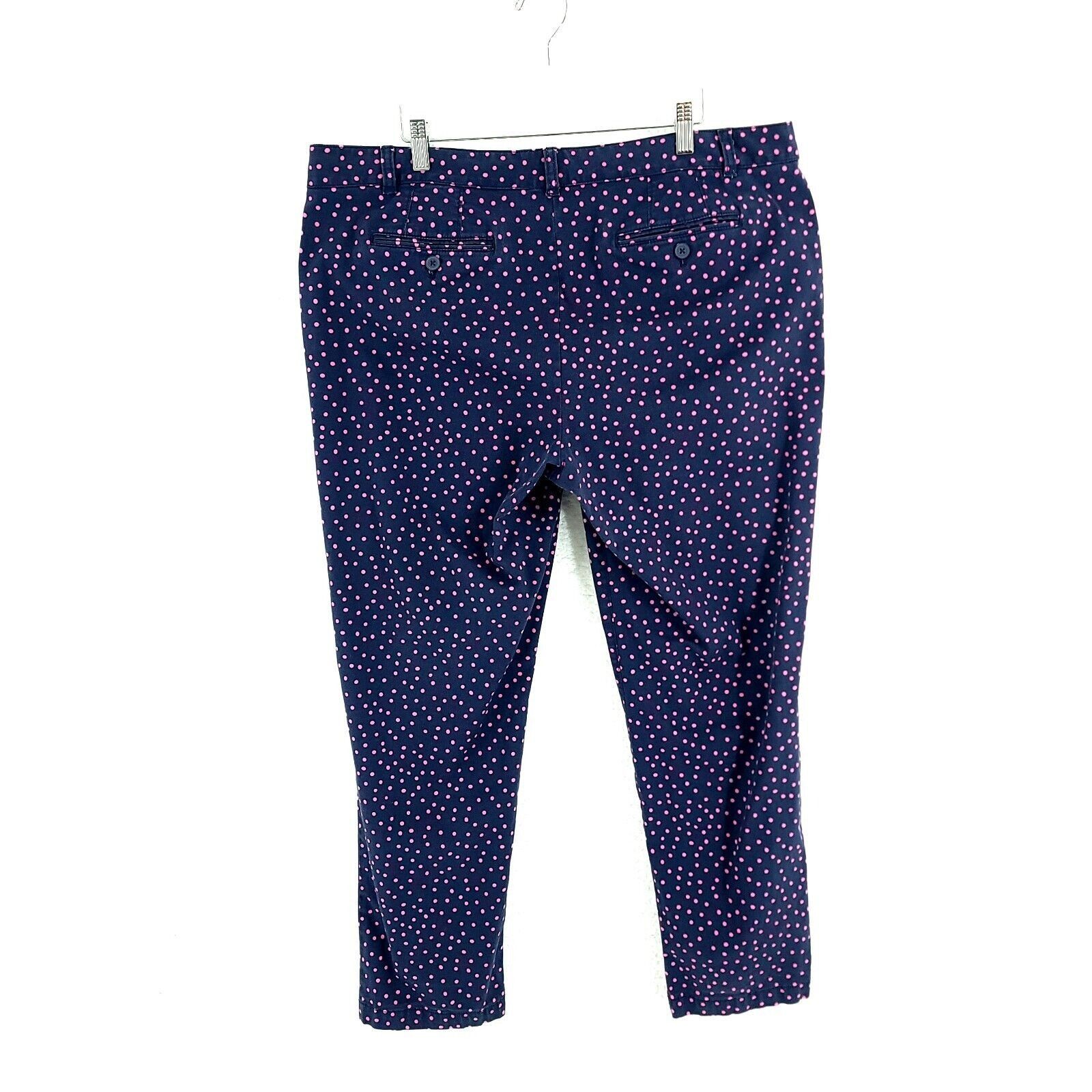 Talbots Talbots The Weekend Chino Blue Pink Polka Dot High Rise Pant Size 38" / US 16 / IT 52 - 3 Thumbnail