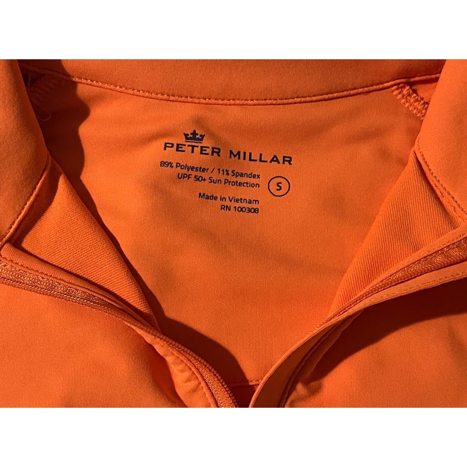 Peter Millar Peter Millar Long Sleeve Shirt UPF 50+ 1/4 Zip Orange Small Women Athletic Shirt Pullover Size S / US 4 / IT 40 - 2 Thumbnail