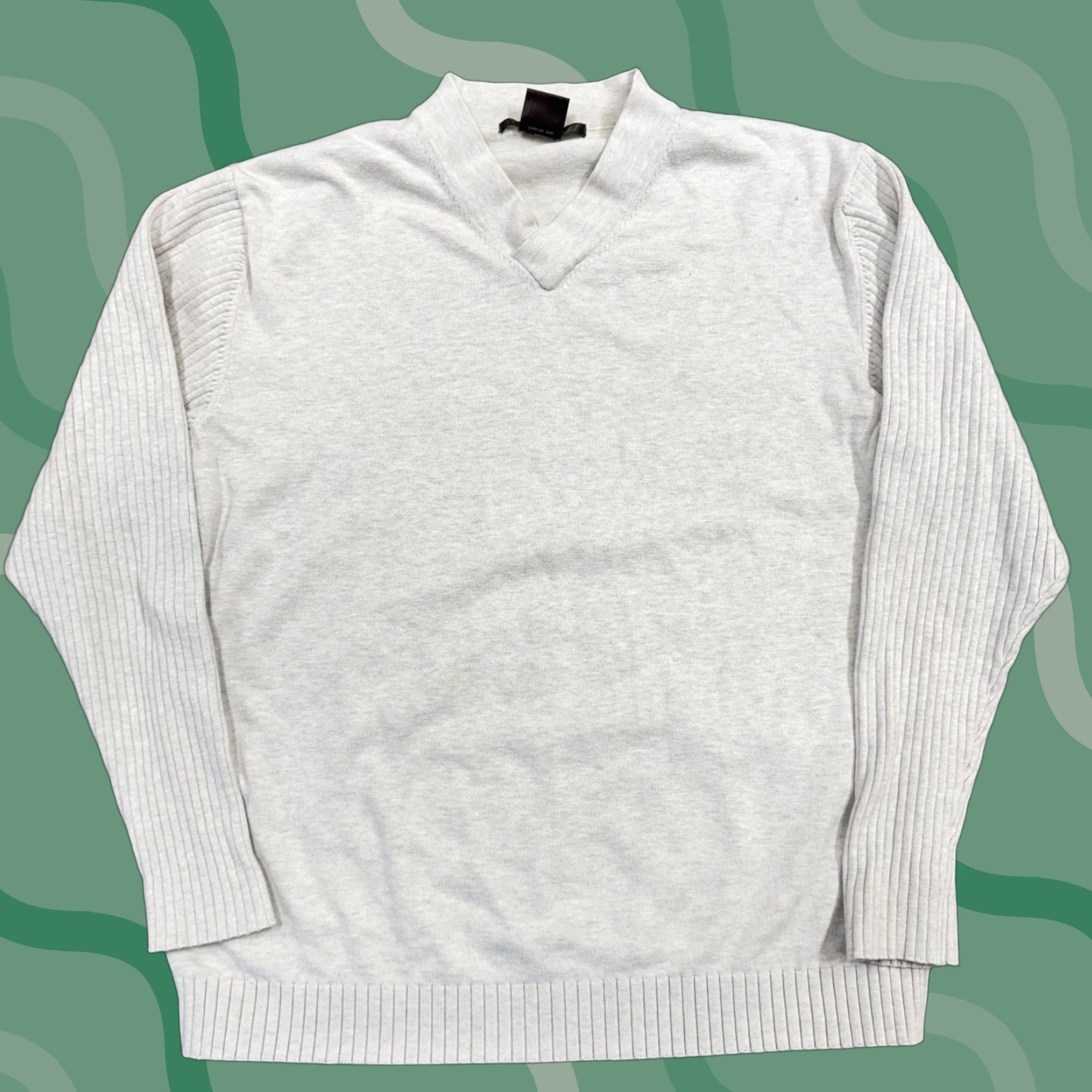 Nike VINTAGE Tiger Woods Sweater Mens Large Beige Cream V Neck Ribbed Knit Long Sleeve Golf Size US L / EU 52-54 / 3 - 1 Thumbnail