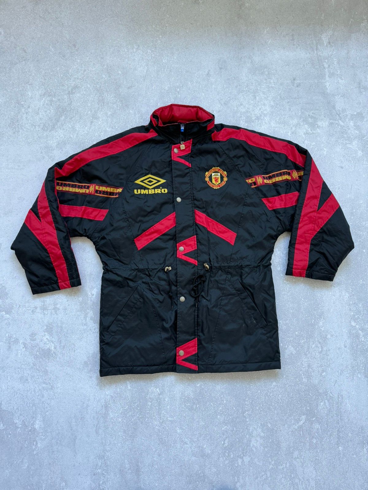 Pre-owned Manchester United X Umbro Vintage Umbro Manchester United 1992-1993 Soccer Jacket 90's In Black