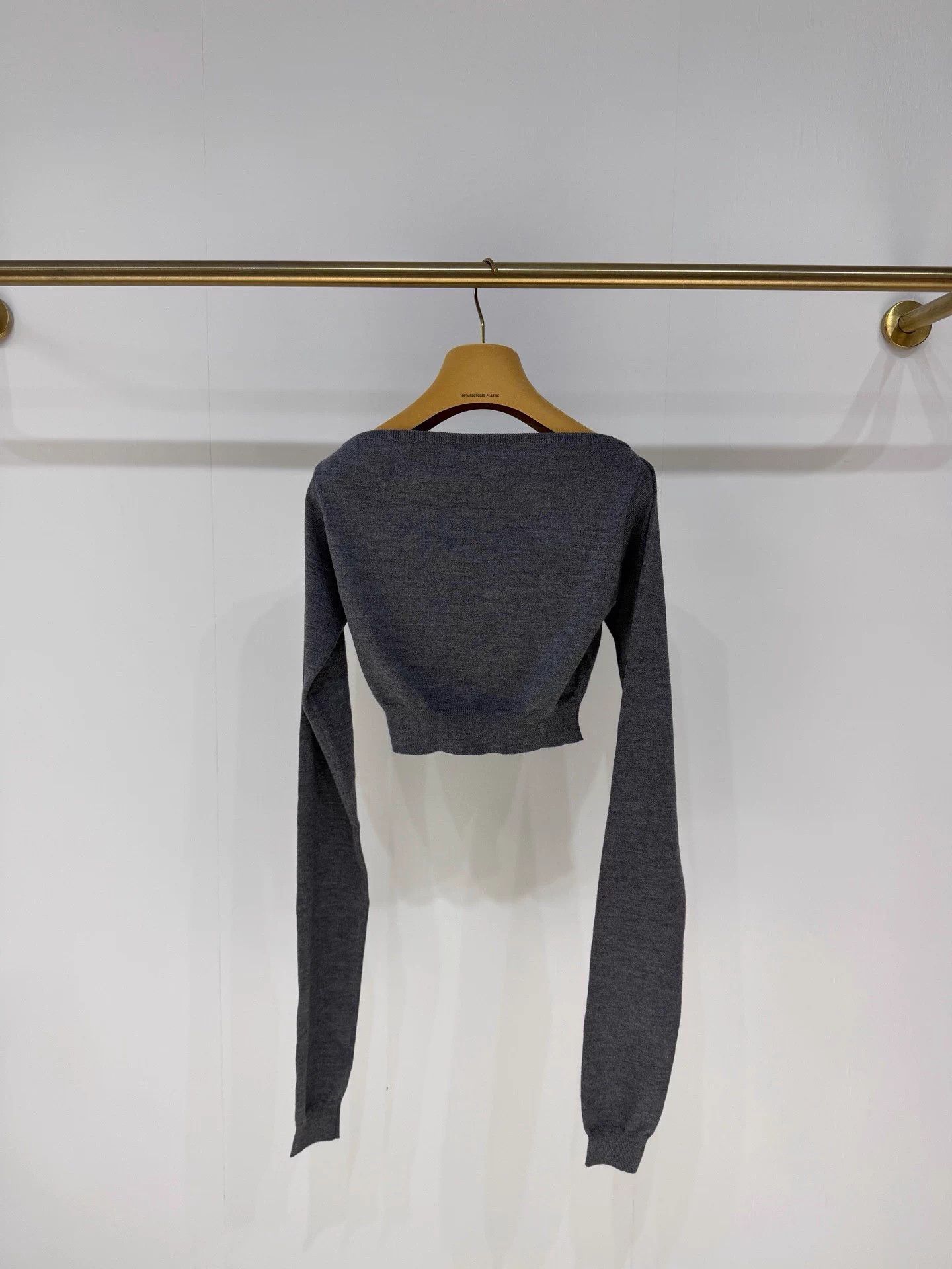 Miu Miu Miumiu Gray Logo One-Shoulder Knit Top 38 99 New Size XS / US 0-2 / IT 36-38 - 6 Thumbnail